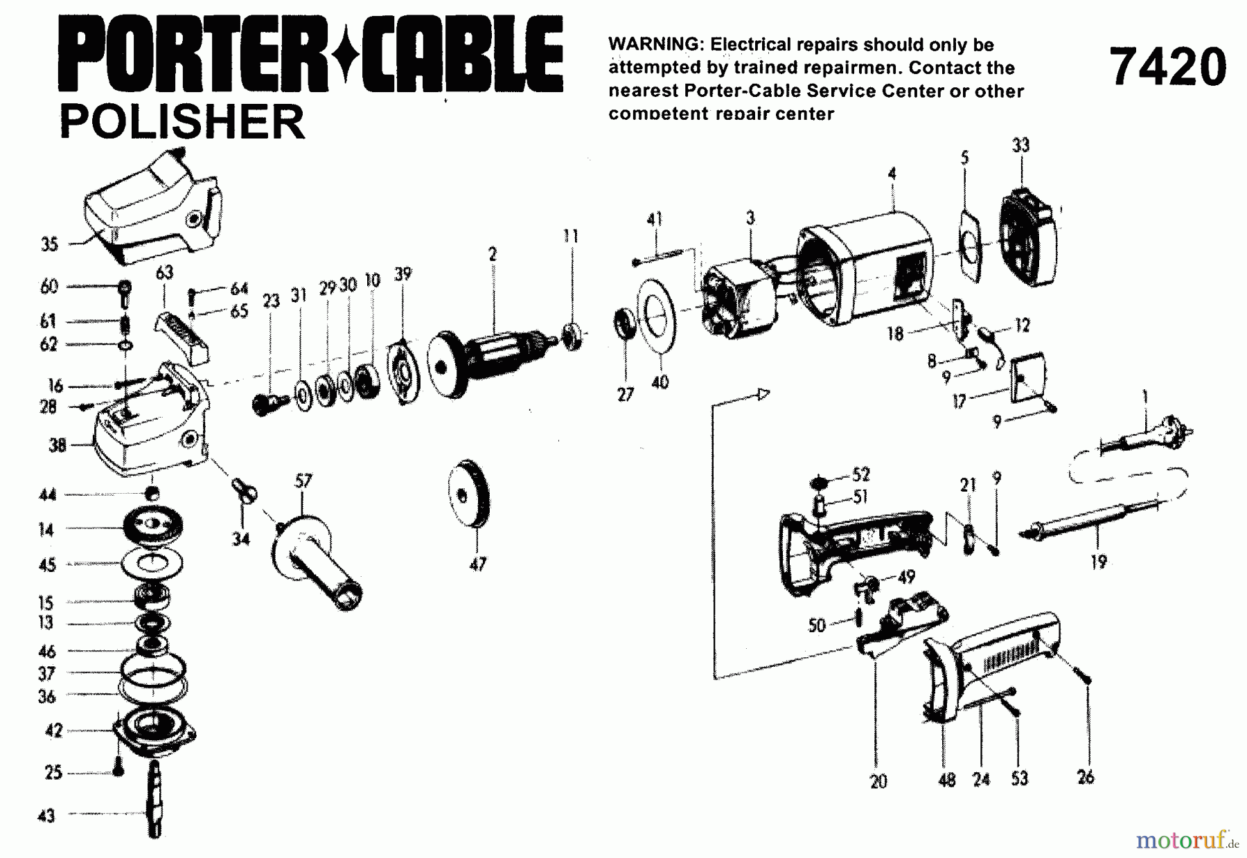  PORTER CABLE Divers FLEX 7 POLISHER J-7420 Seite 1