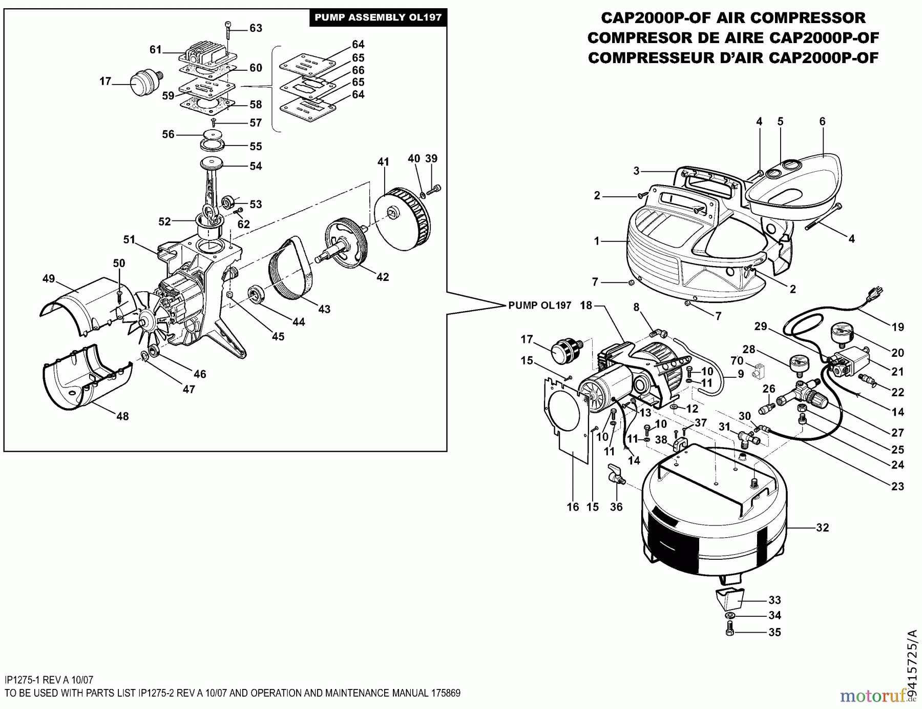  BOSTITCH COMPRESSORS AIR COMPRESSOR CAP2000P-OF Seite 1