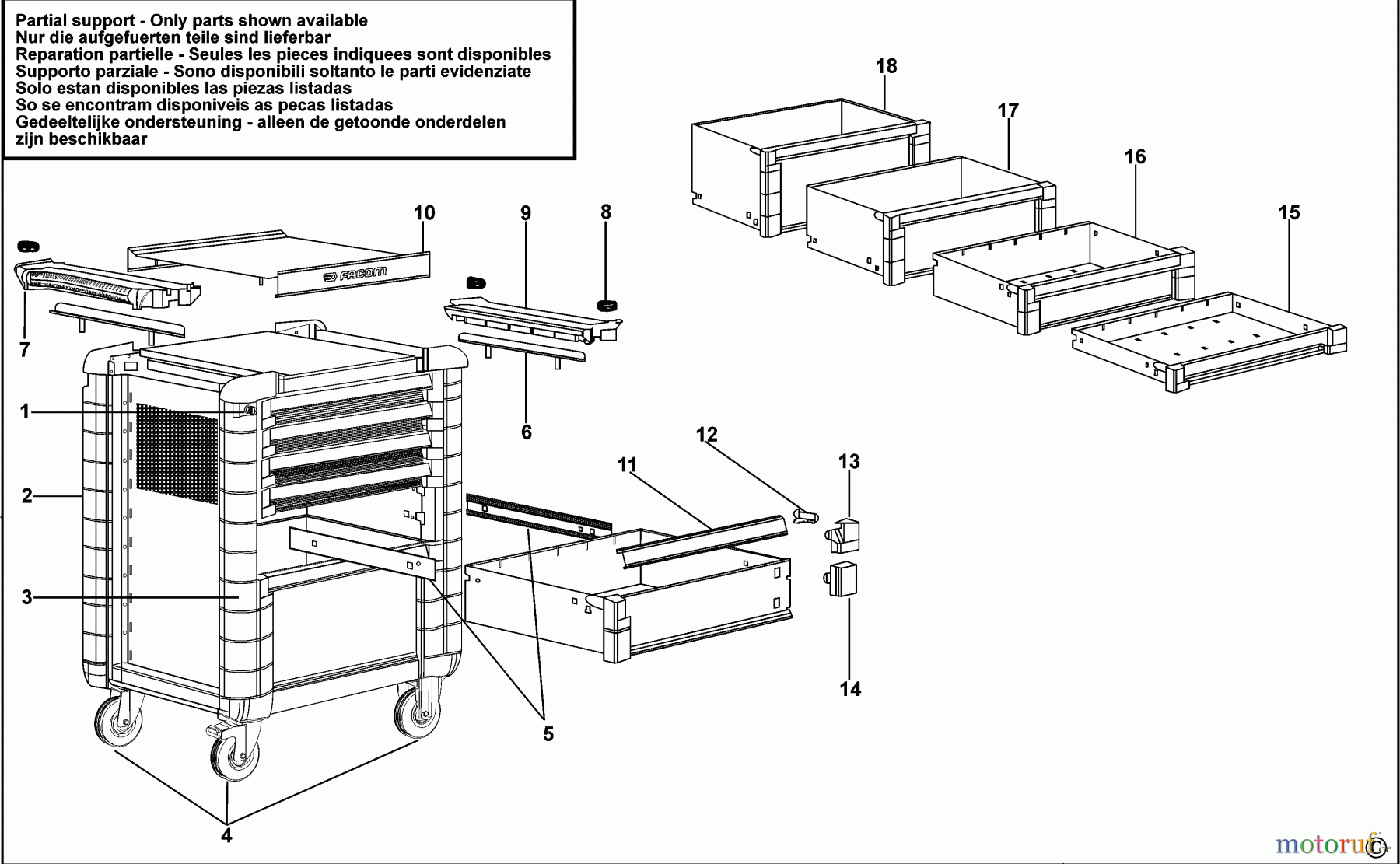  FACOM STORAGE WERKSTATTWAGEN JET.6M4100Y Seite 1