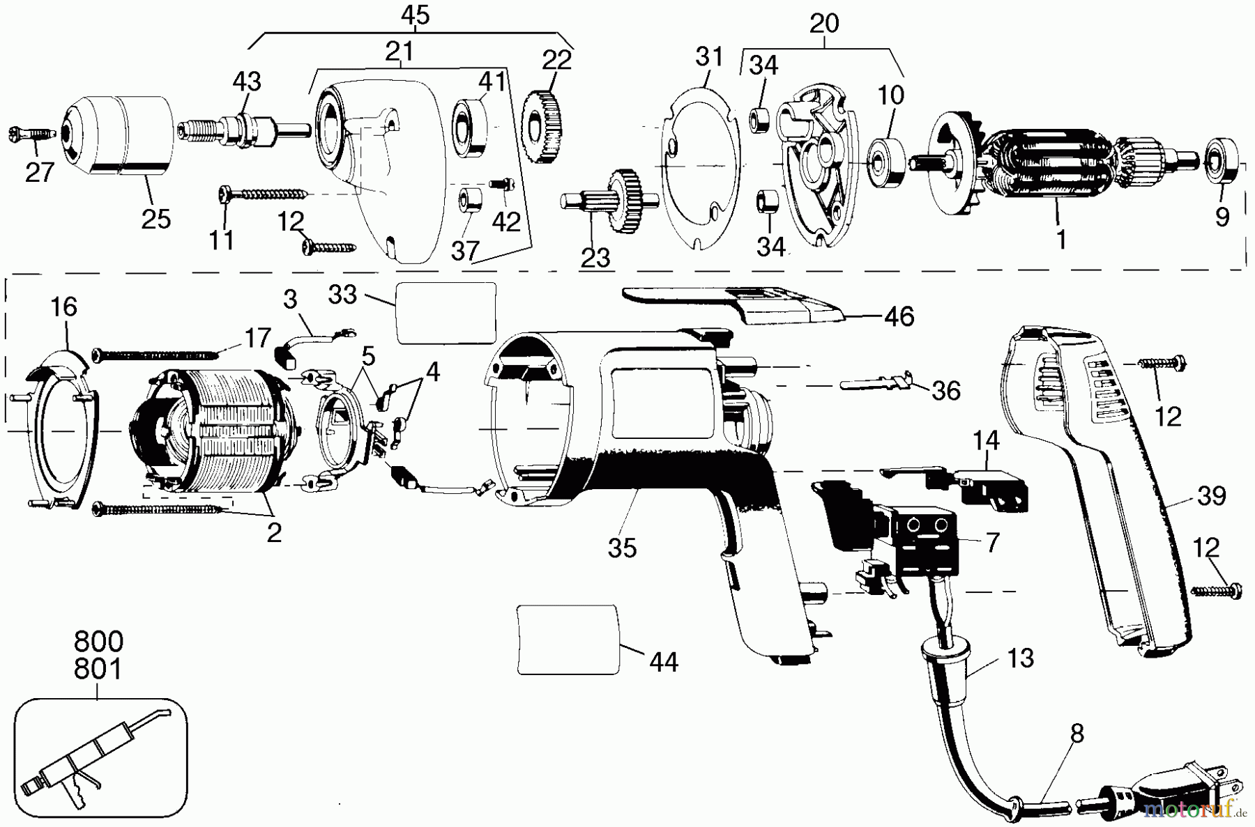  DEWALT Divers 3/8 KEYLESS DRL1200 DW104 Seite 1
