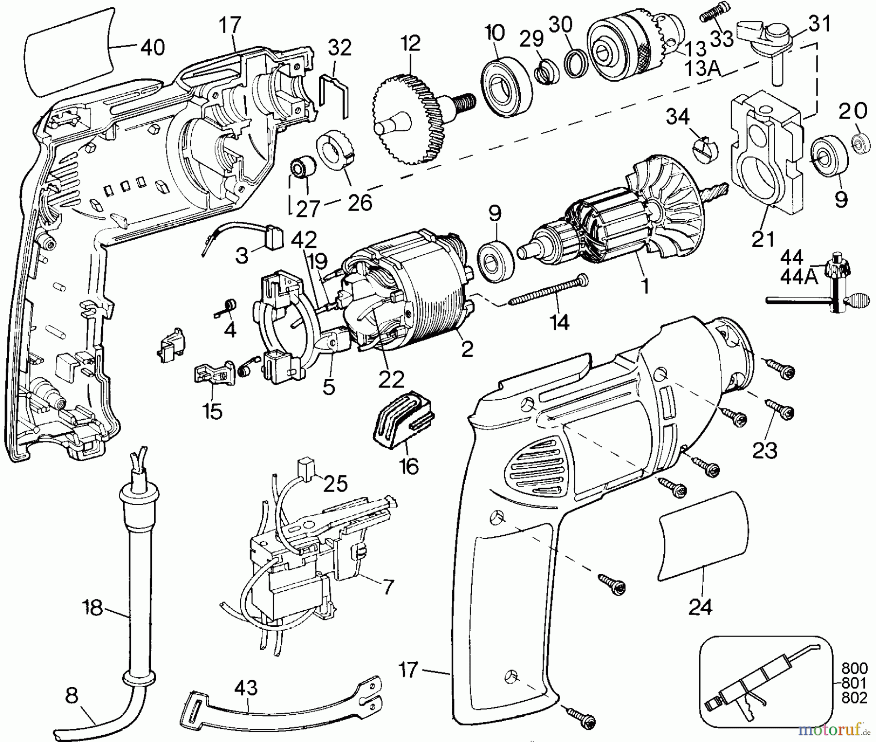  DEWALT Divers 3/8 4.2A HD DRILL-MEXICO DW503-35 Seite 1