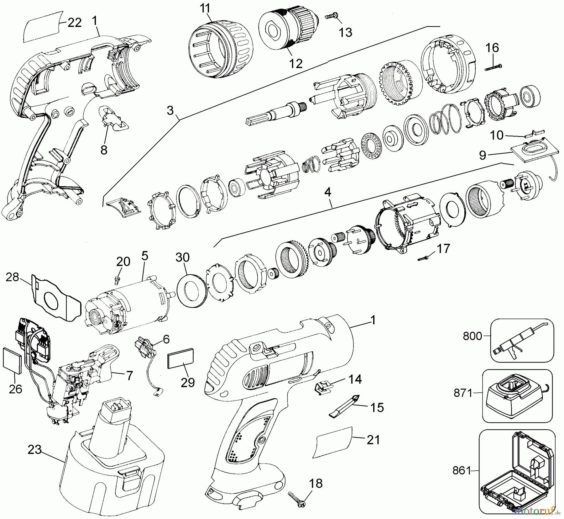  DEWALT Divers 9.6 VERSAL DOUB BATT DW964K-2 Seite 1