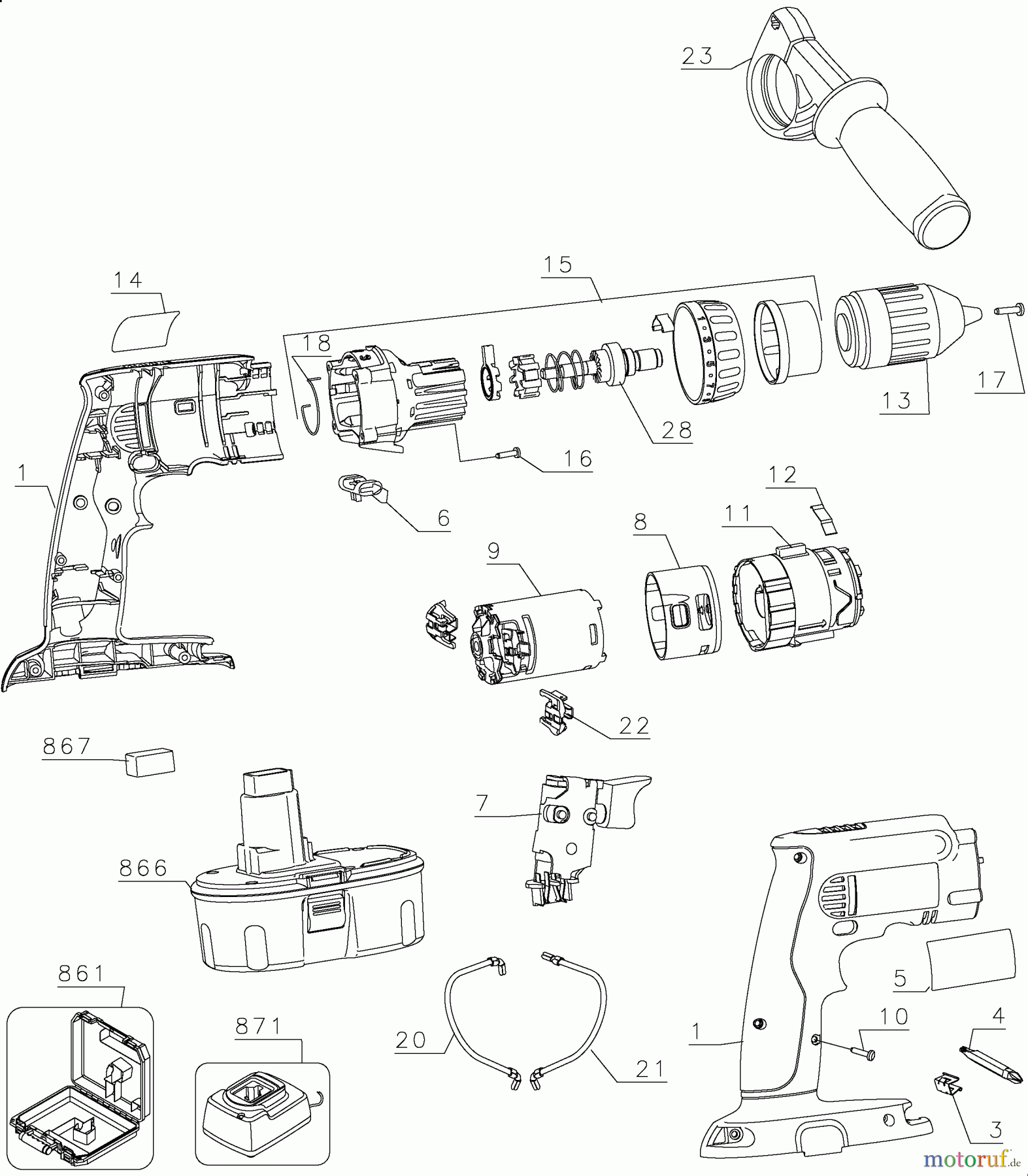  DEWALT Divers 18 V HAMMERDRILL/DRILL/DR DW989K-2 Seite 1