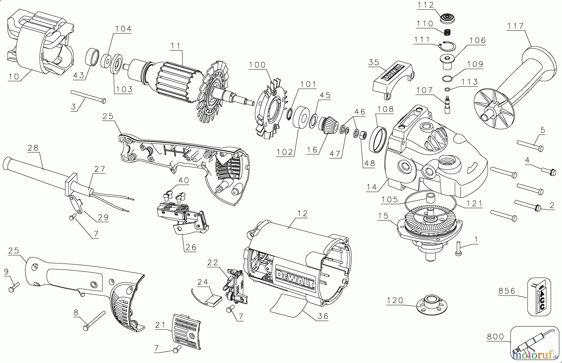  DEWALT Divers 5000RPM LAG D28493P Seite 1