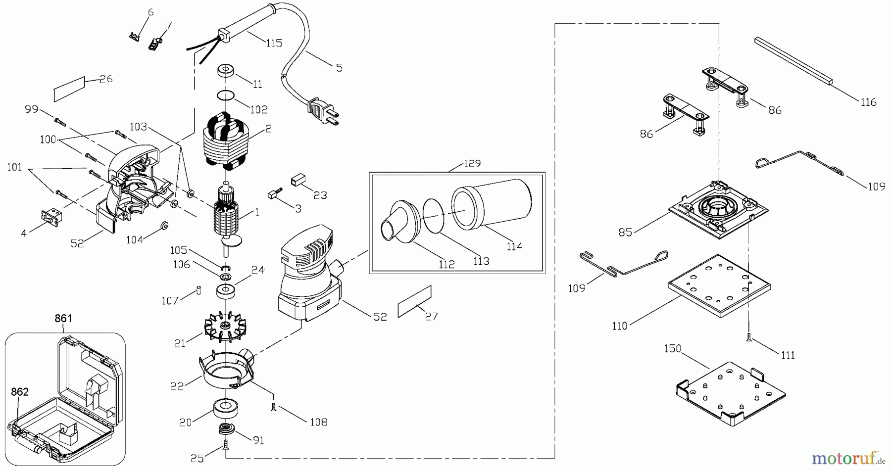  PORTER CABLE Divers 1/4 SHT SNDR W/CASE 340K Seite 1