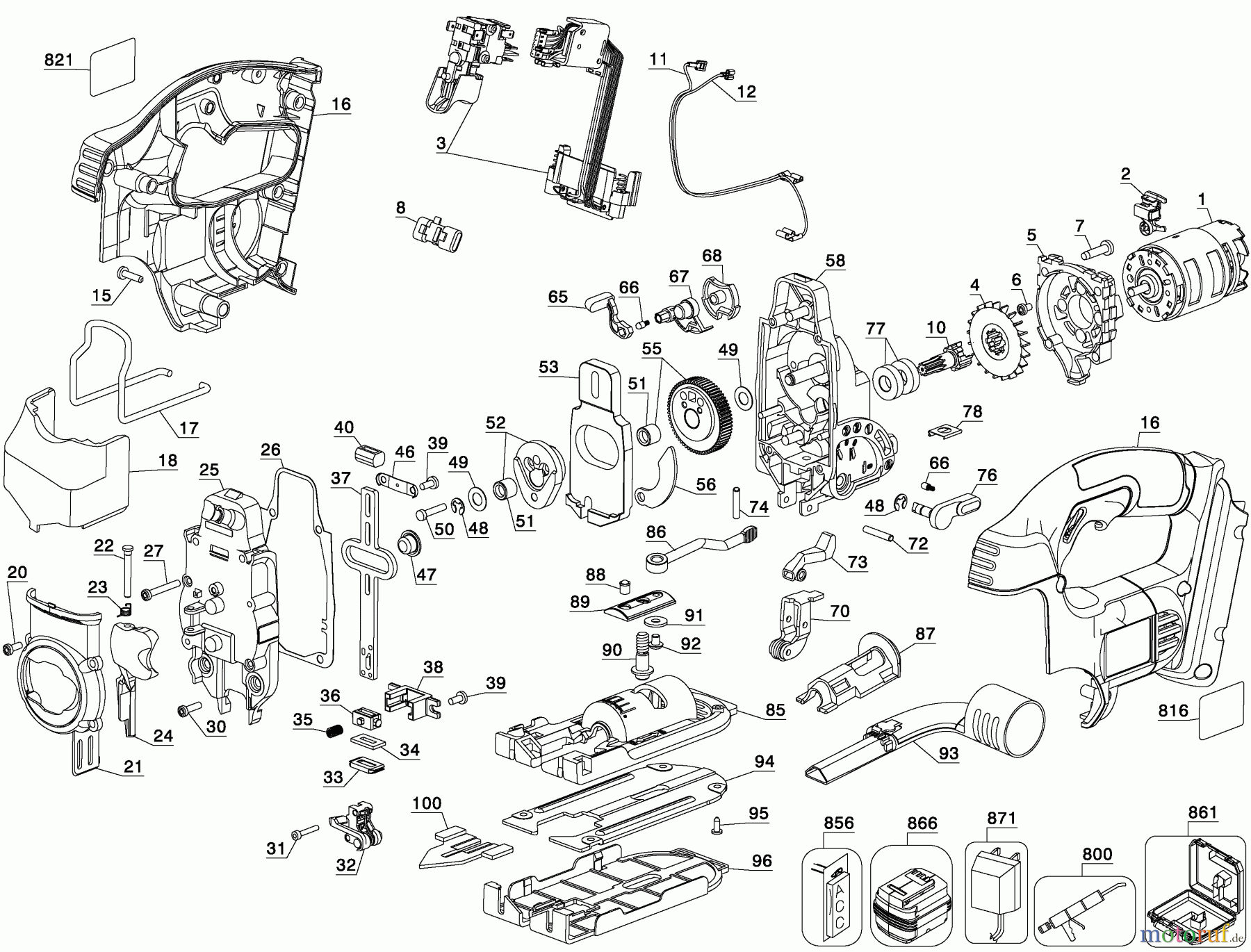  DEWALT Divers 28V Li-lon Jigsaw DC318KL Seite 1
