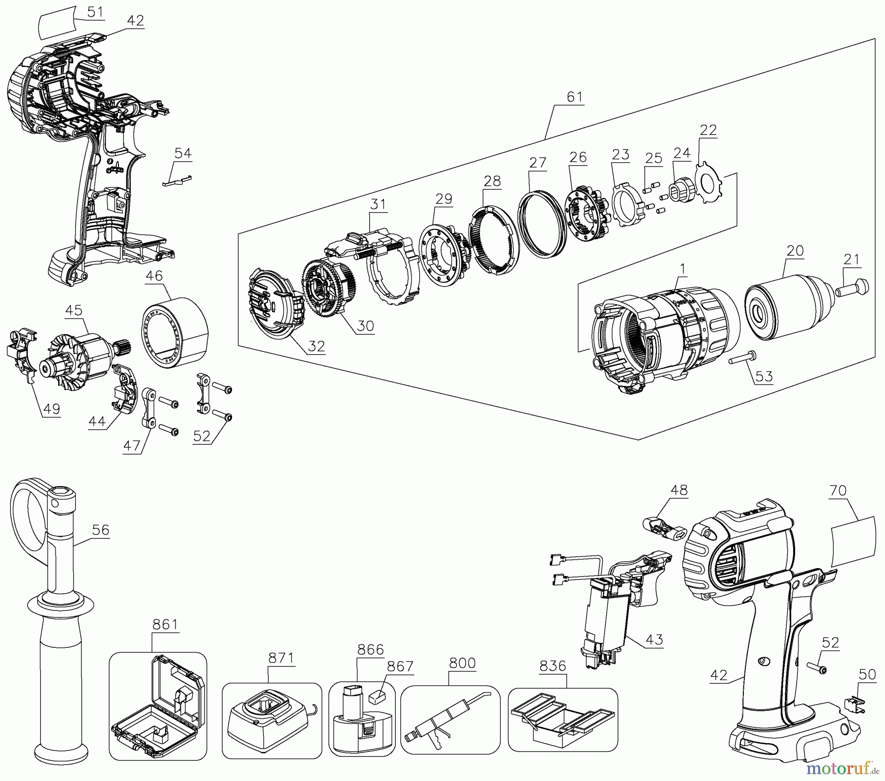  DEWALT Divers 18V XRP Drill/Driver Kit DCD940KX Seite 1