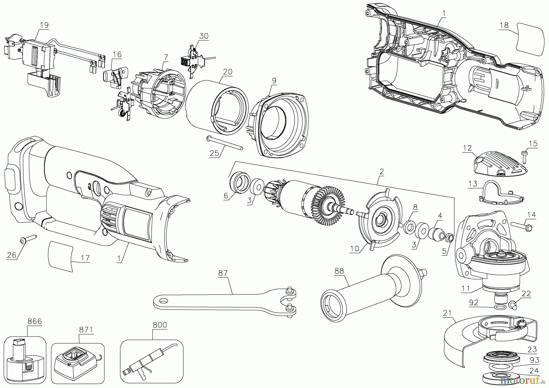  BTI Divers 18V BTI CORDLESS GRINDER 28365N Seite 1