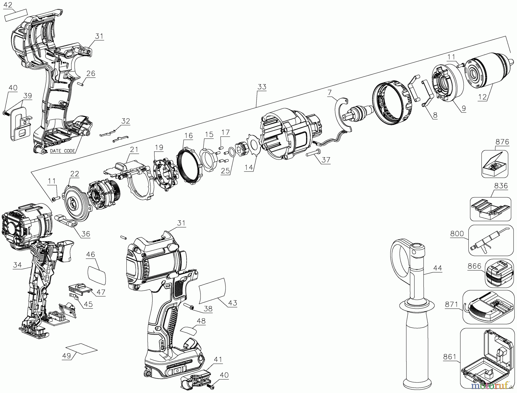  DEWALT Divers 20V PREM 3-SP KIT 4. DCD991M2 Seite 1