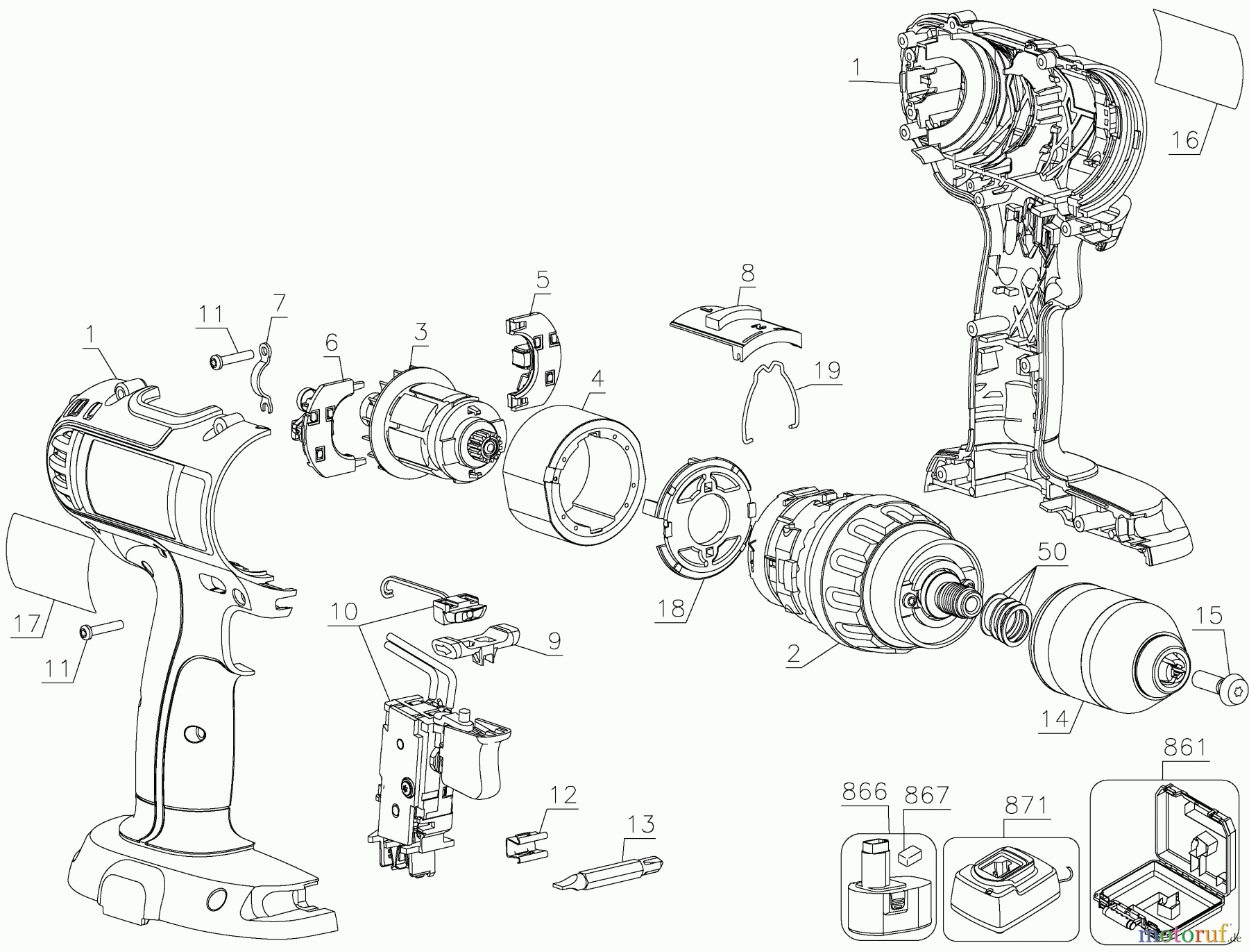  DEWALT Divers 18V COMPACT Li-lon DRILL DCD760KL Seite 1