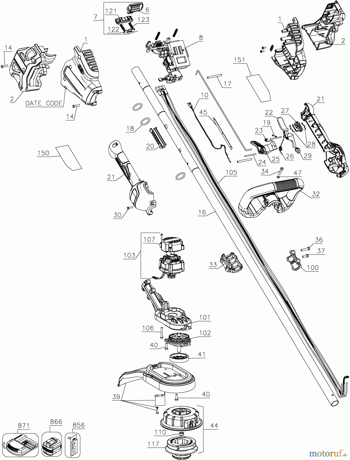 DEWALT Divers 40V MAX DEWALT STRING TRI DCST991M1 Seite 1