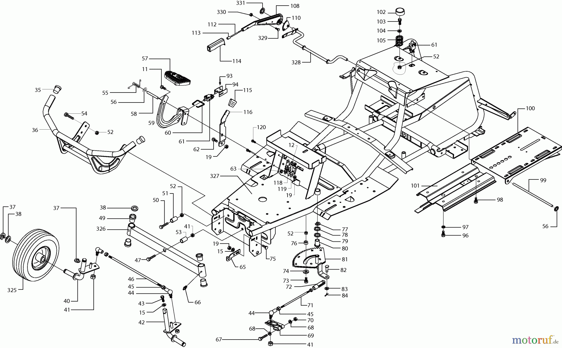  Dolmar Rasentraktoren TM-102.17 H TM-102.17 H (2001) 2  RAHMENSATZ