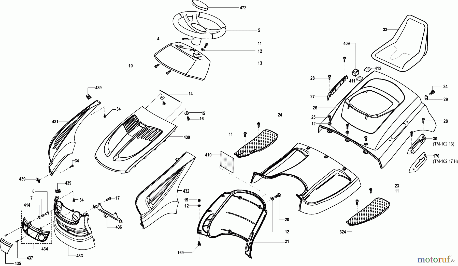 Dolmar Rasentraktoren TM-102.13 TM-102.13 (2004) 1 KARROSSERIE