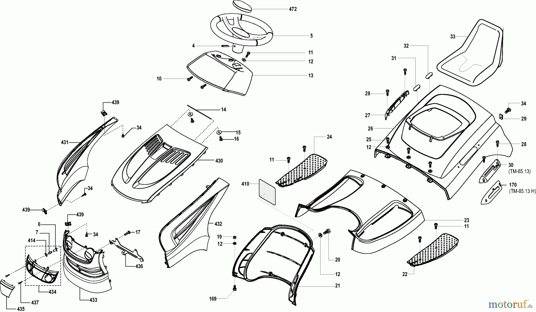  Dolmar Rasentraktoren TM-85.13 H TM-85.13 H (2004) 1  KARROSSERIE