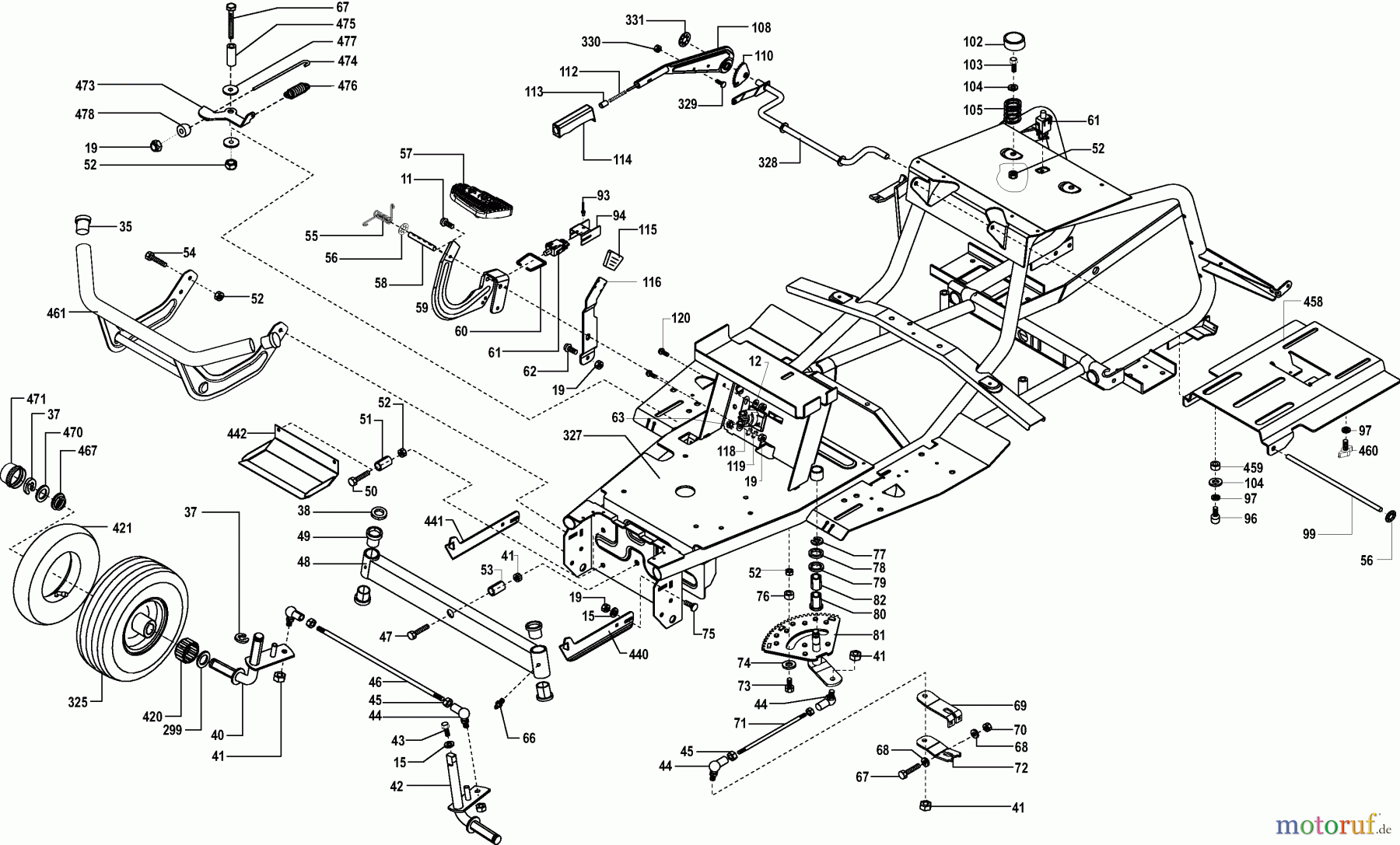  Dolmar Rasentraktoren TM-102.13 TM-102.13 (2005) 2  RAHMENSATZ