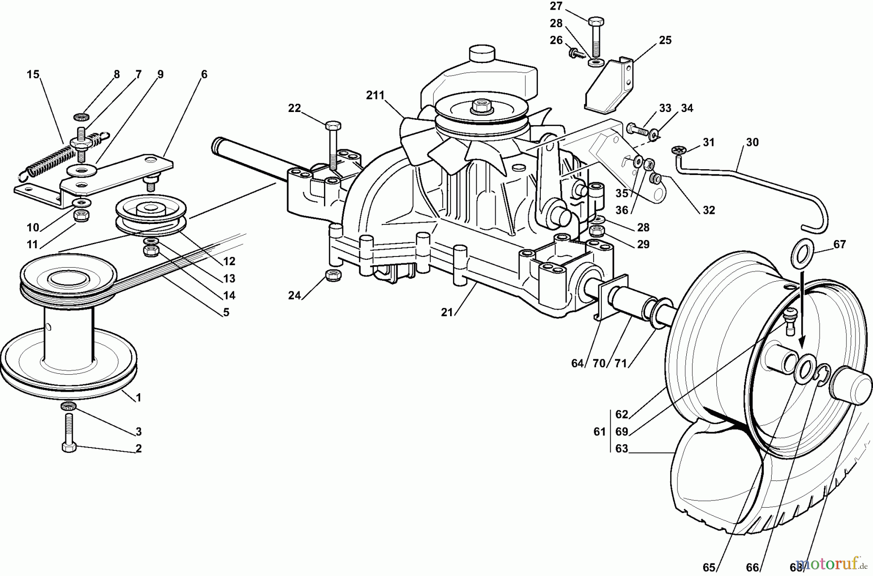  Dolmar Rasentraktoren RM7213H RM-72.13 H (2008) 6y  Getriebe