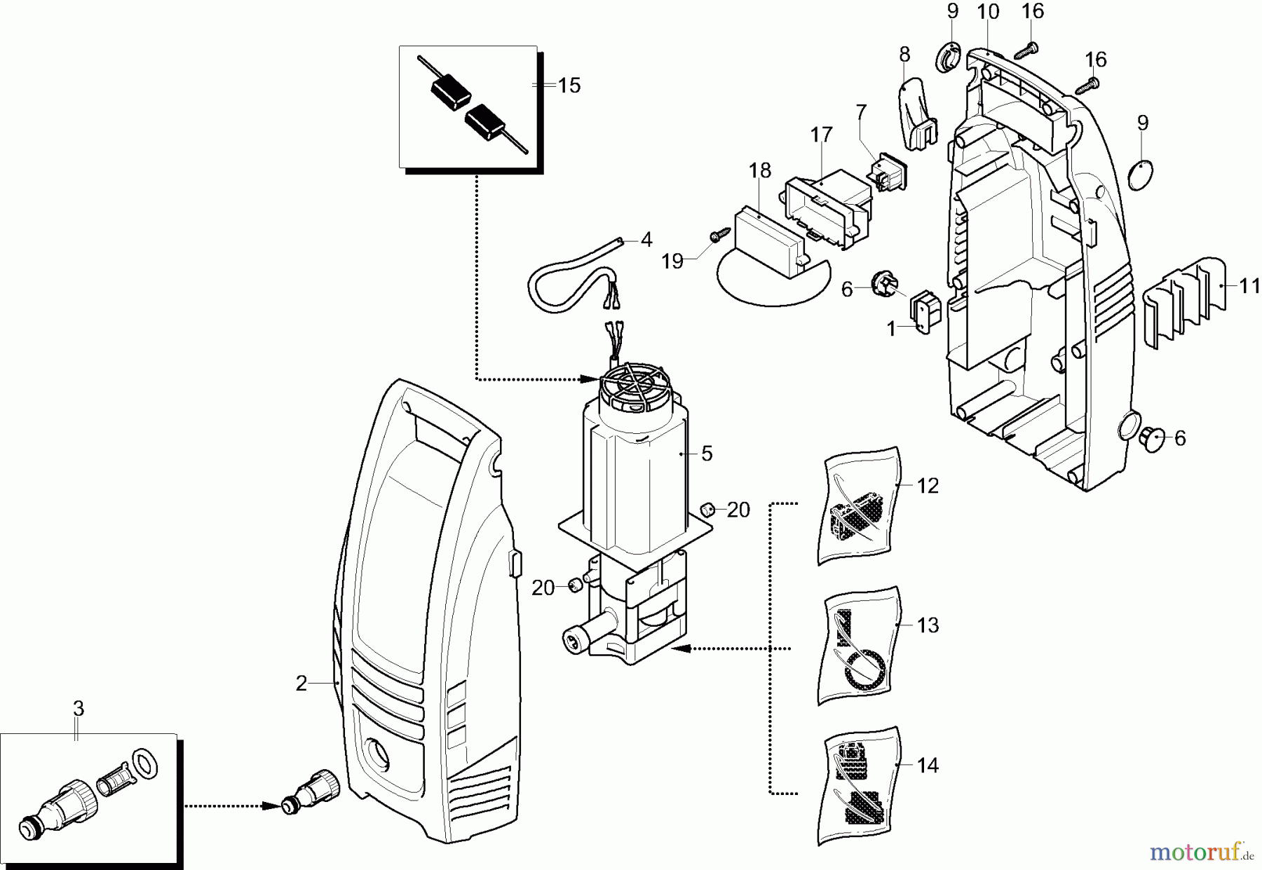  Dolmar Hochdruckreiniger Elektro HP10 1  Gehäuse, Motor