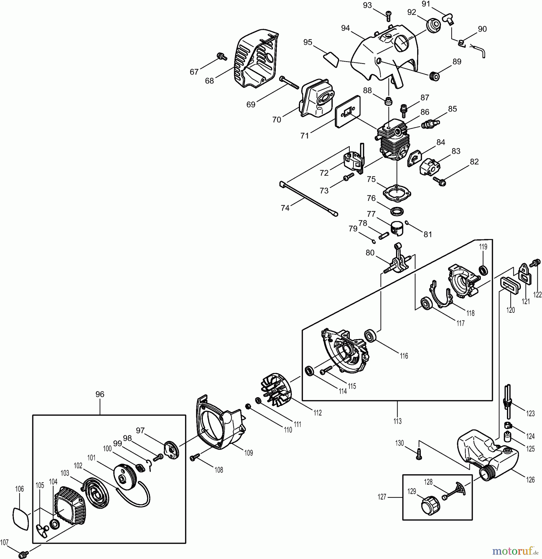  Dolmar Heckenscheren Benzin HT2249D 2  Kurbelgehäuse, Zylinder, Schalldämpfer, Zündung