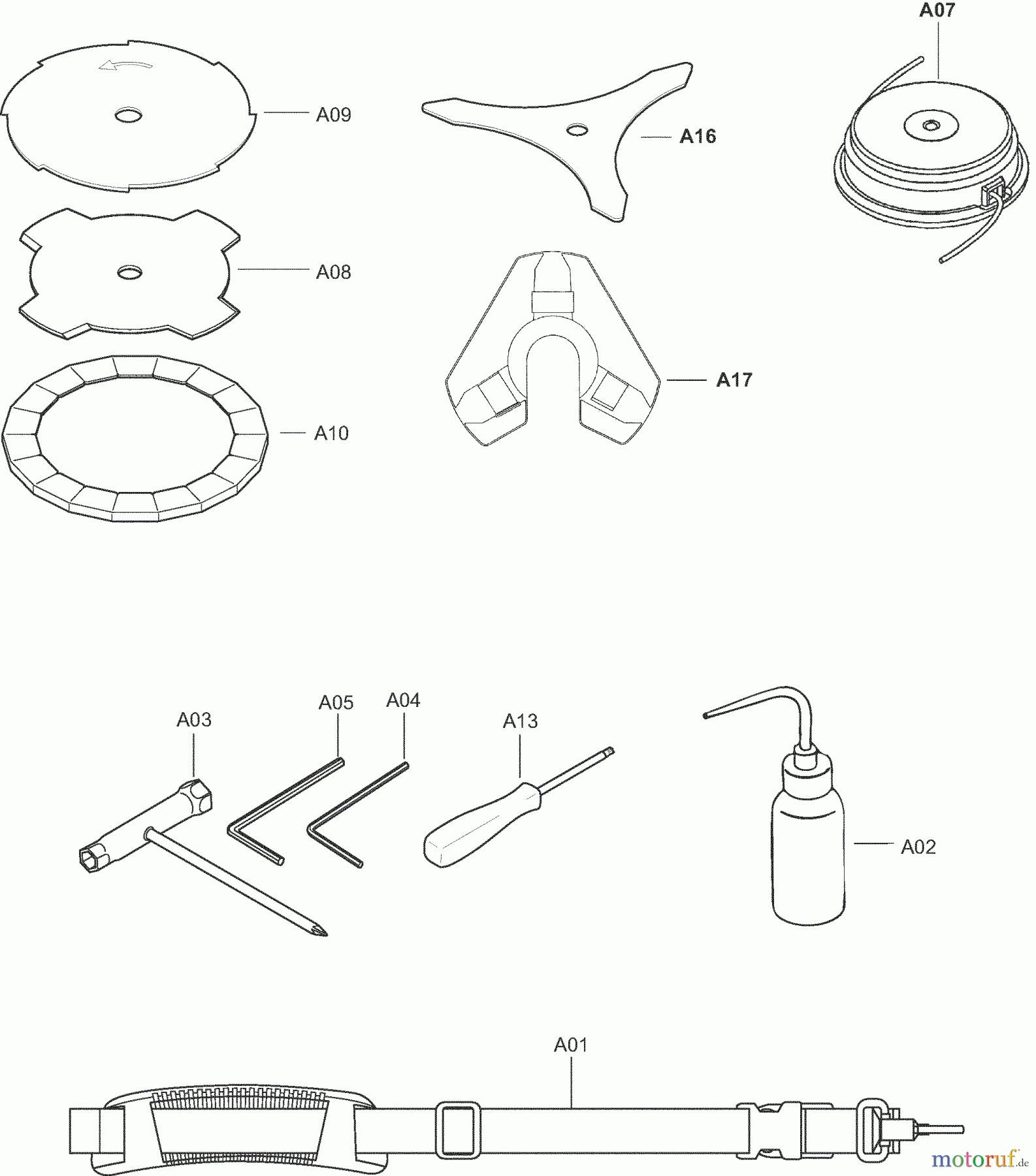  Dolmar Motorsensen & Trimmer Benzin 4-Takt MS-335.4 C (USA) 5  Werkzeuge, Zubehör