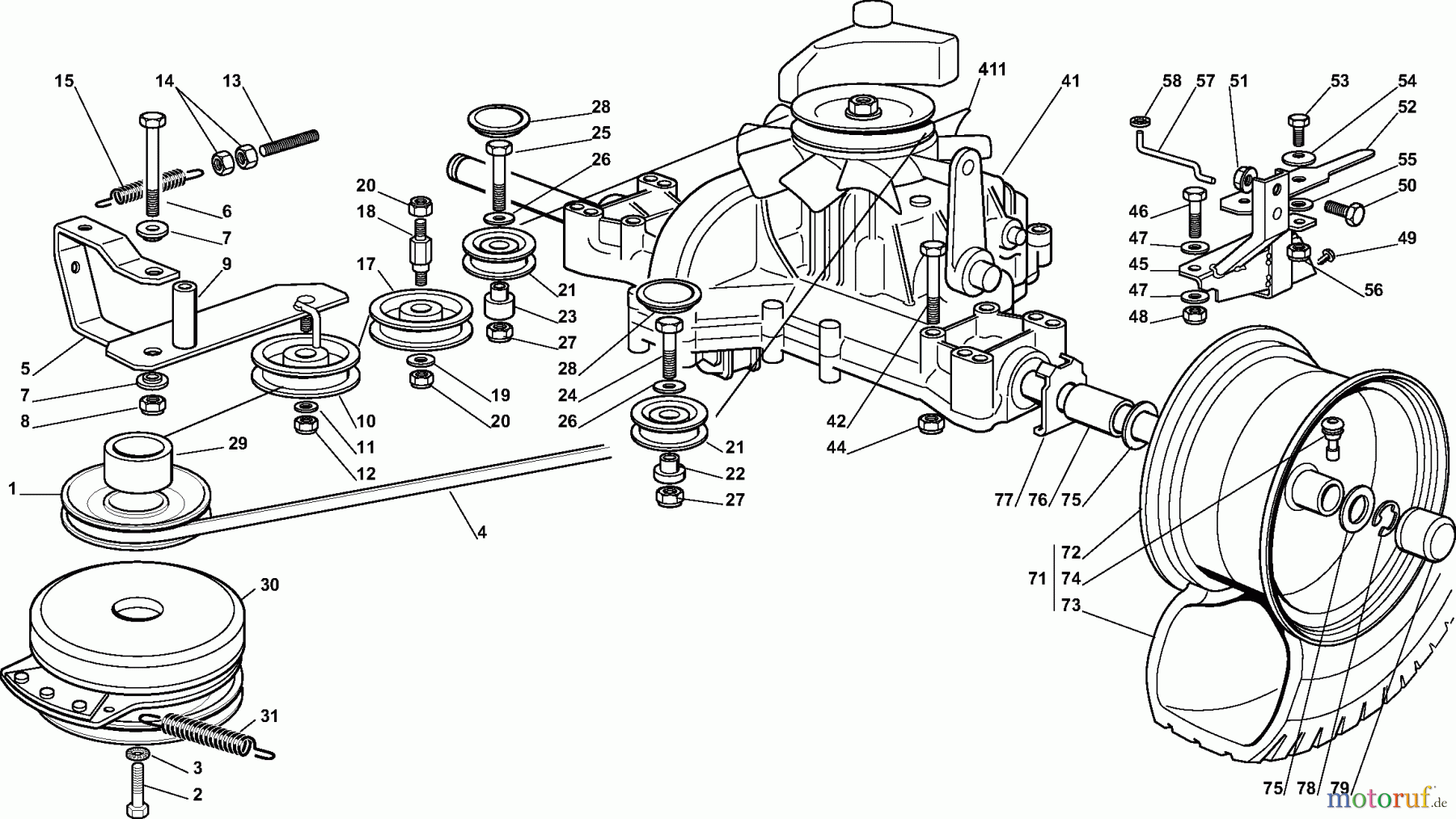 Dolmar Rasentraktoren TM10220H2 TM-102.20 H2 (2011) 6y  Getriebe
