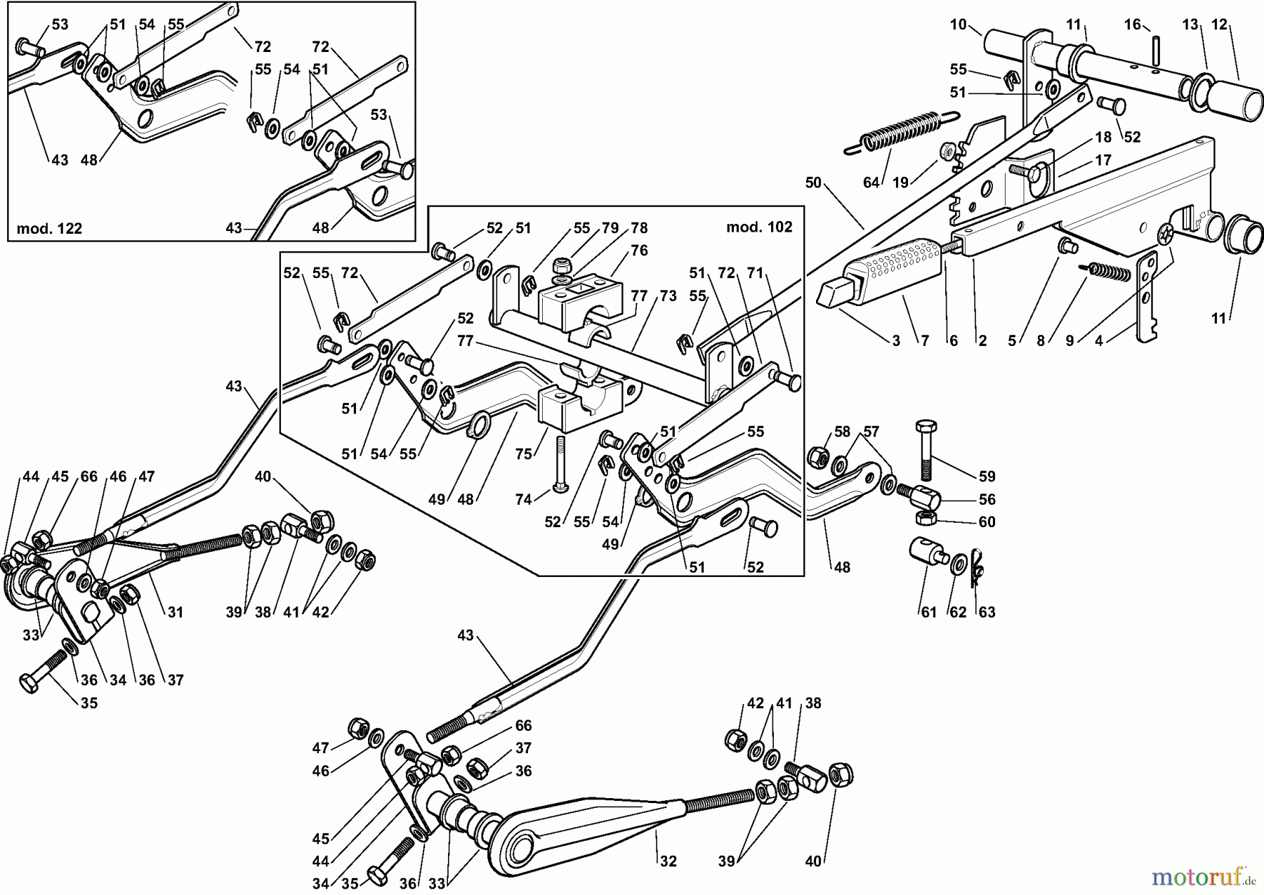  Dolmar Rasentraktoren TM10218H TM10218H (2015-2019) 7  Schneidwerkzeug Aufhebesatz