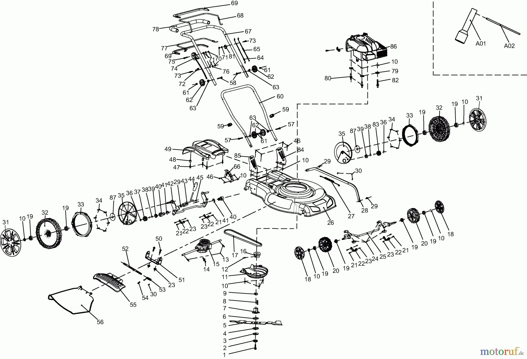  Dolmar Rasenmäher Benzin PM5120S 2  PM-5120 S