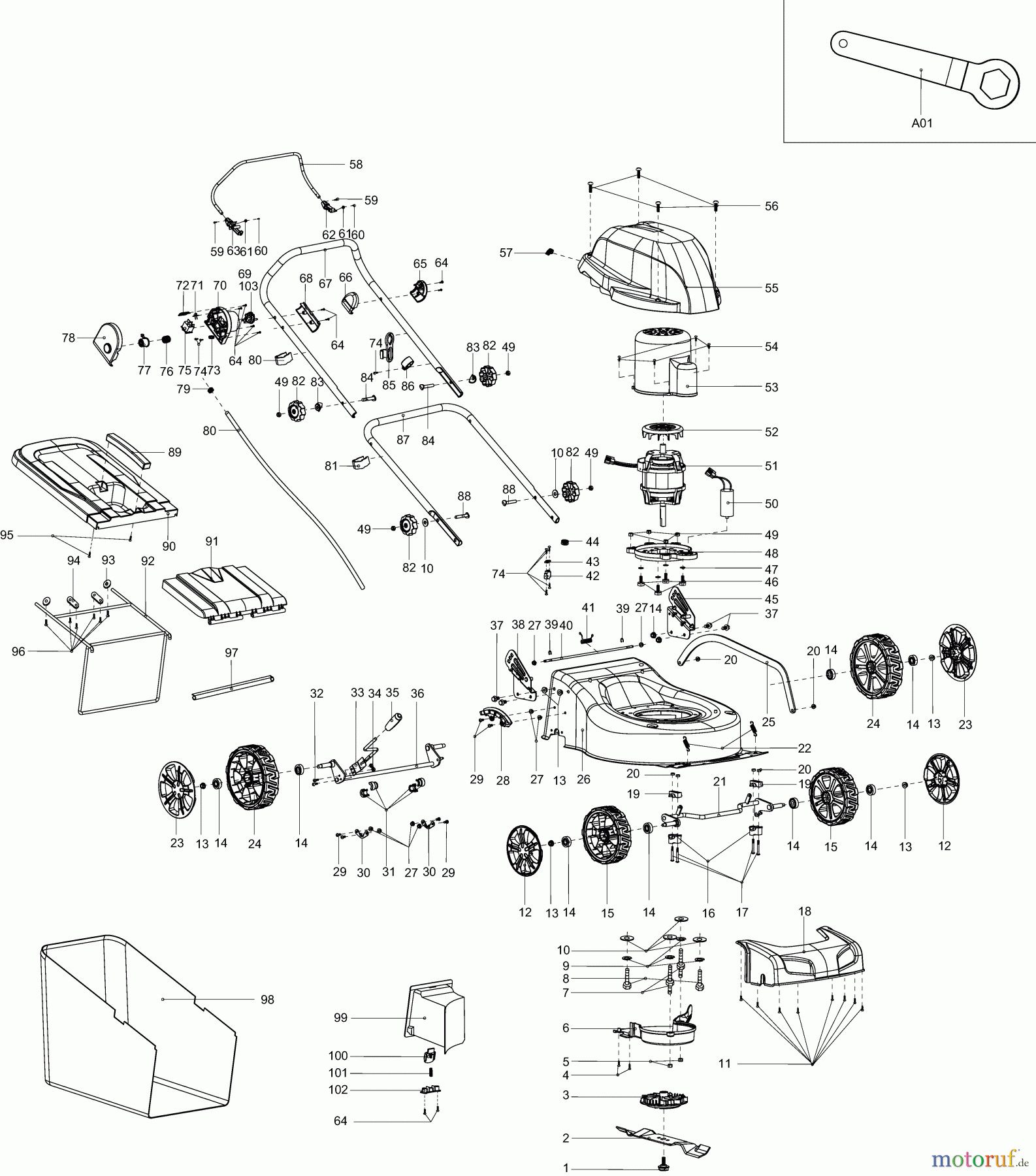  Dolmar Rasenmäher Elektro EM-460 EM-460 (2012) 1  EM-460, ELM4610 (SCHUKO, UK)