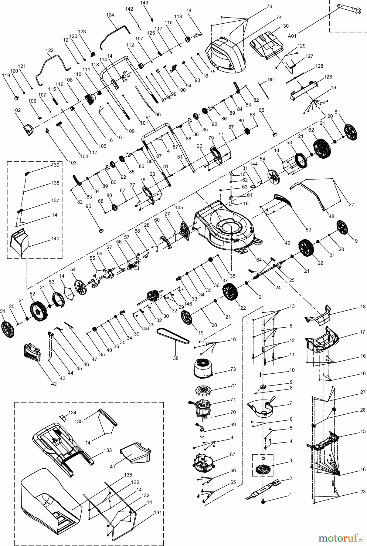  Dolmar Rasenmäher Elektro EM461S 1  EM-461 S, ELM4613 (EU-SCHUKO)