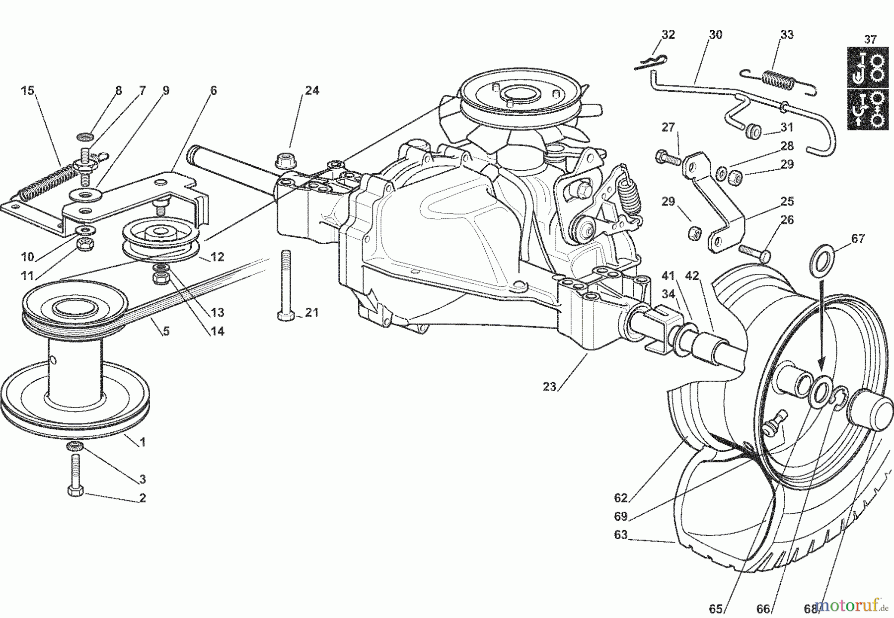  Dolmar Rasentraktoren RM7213H RM-72.13 H (2013-2014) 6y  Getriebe