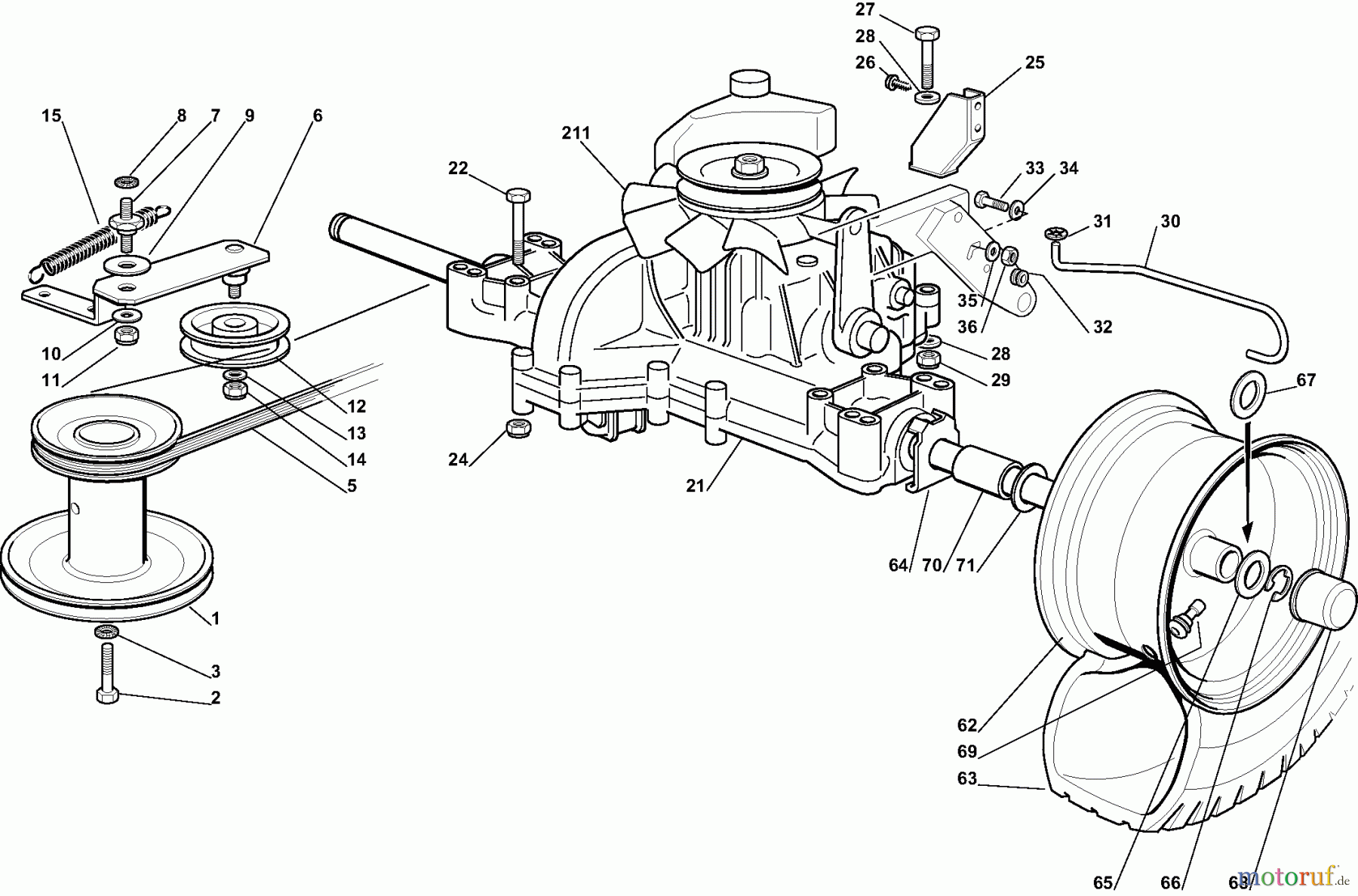  Dolmar Rasentraktoren RM7213H RM-72.13 H (2012) 6y  Getriebe