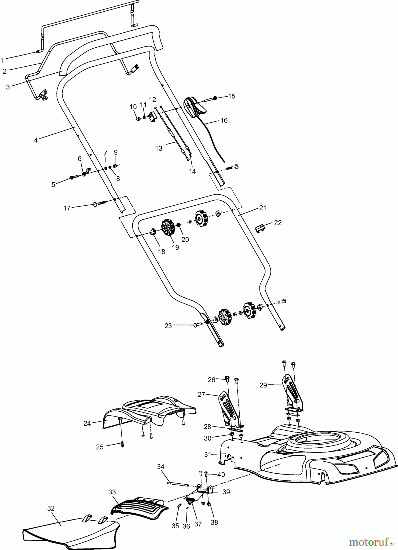  Dolmar Rasenmäher Benzin PM4820S 1  GEHÄUSE, HOLM