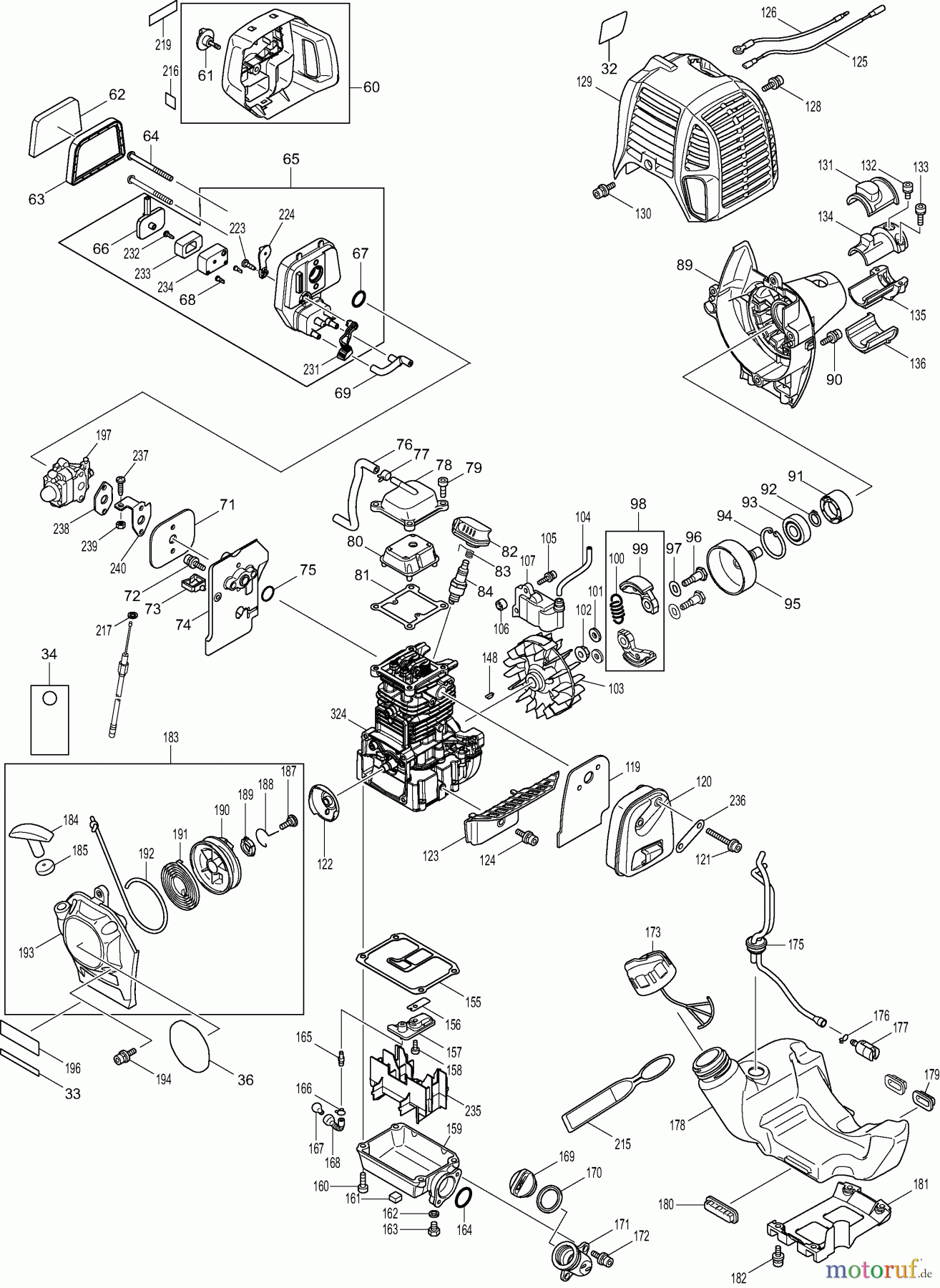  Dolmar Heckenscheren Benzin MH2464DF 3  Motor