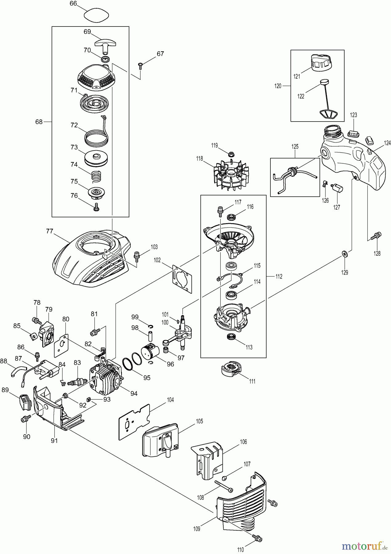  Dolmar Heckenscheren Benzin HT2350D 2  Motor, Anwerfvorrichtung, Kraftstofftank