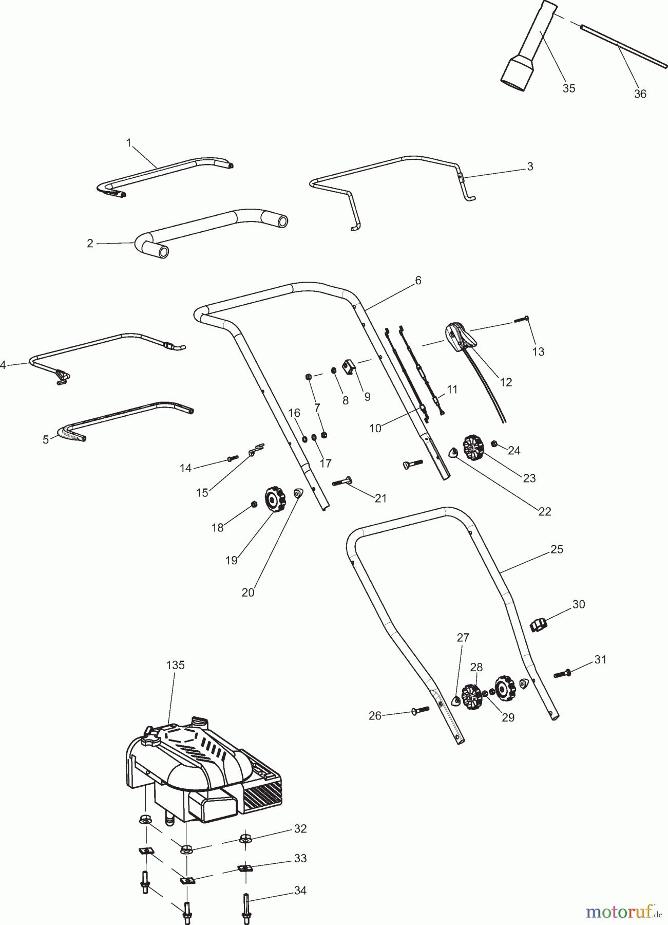  Dolmar Rasenmäher Benzin PM5120SR 1  Führungsholm