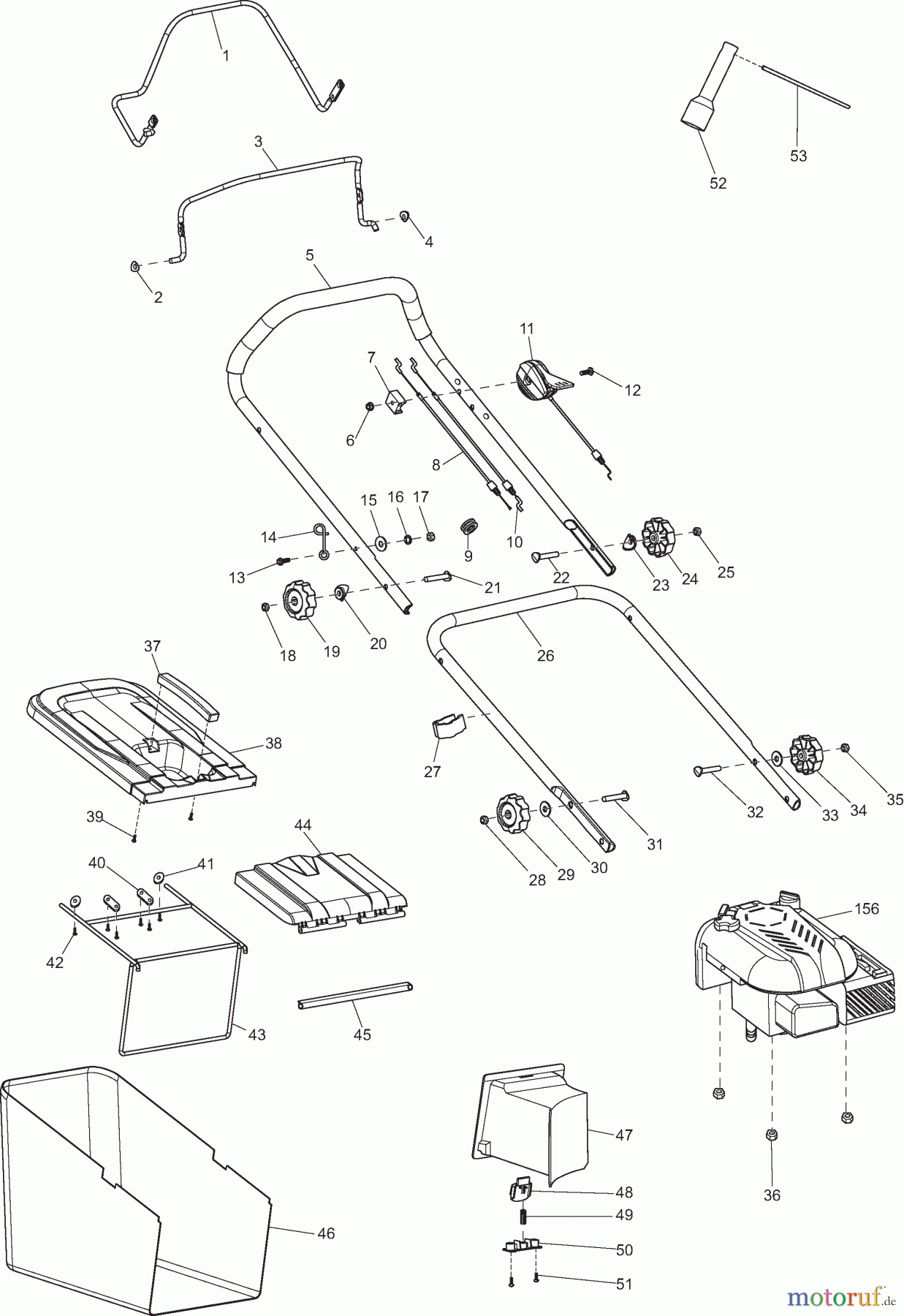  Dolmar Rasenmäher Benzin PM4601SR 1  Führungsholm