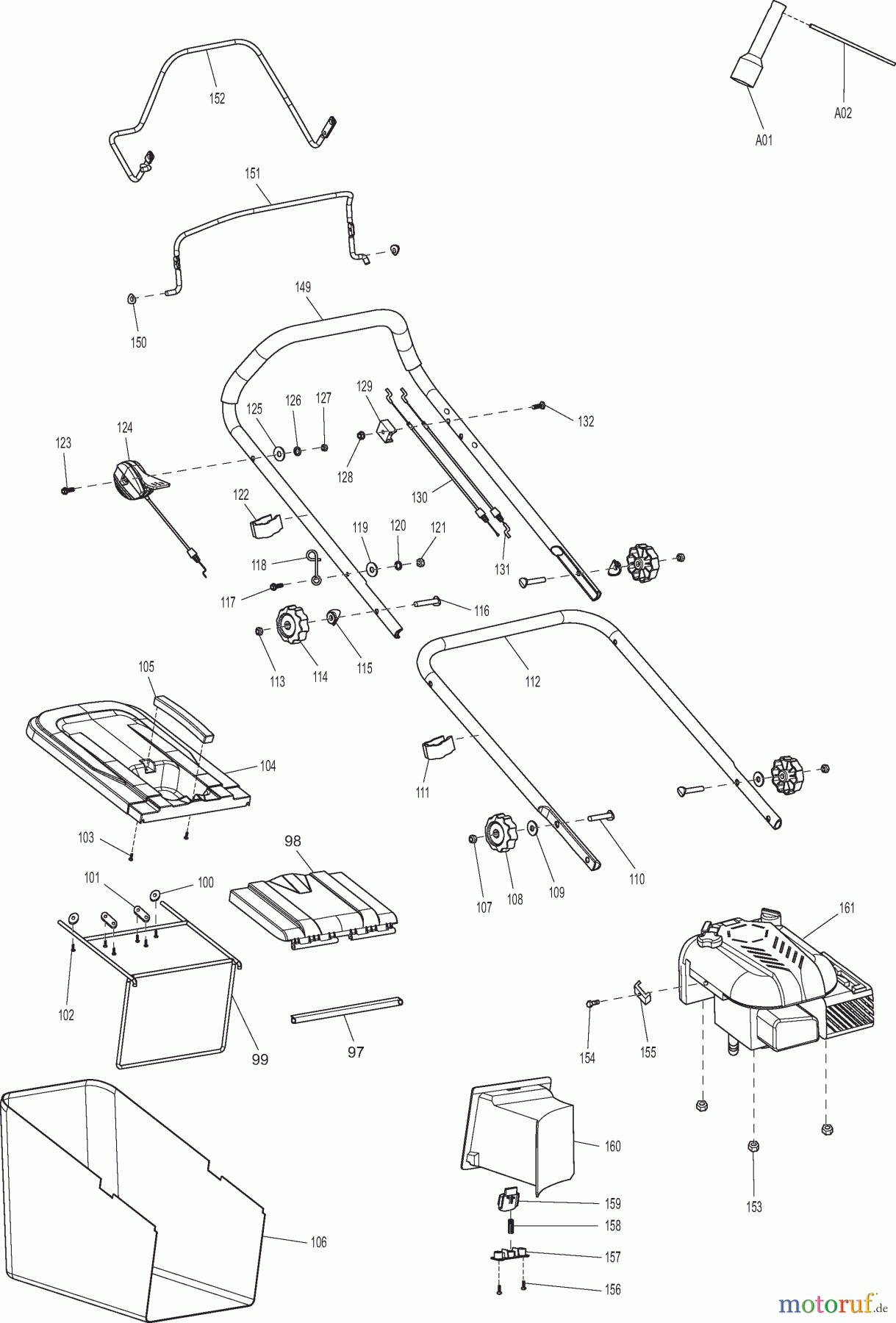  Dolmar Rasenmäher Benzin PM4601SC 1  Führungsholm