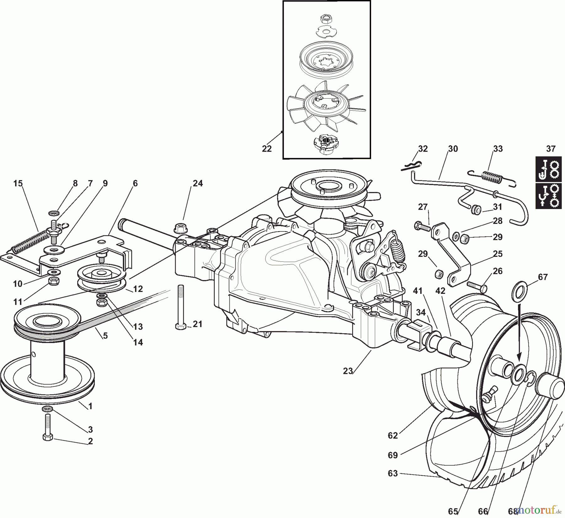 Dolmar Rasentraktoren RM7213H RM7213H (2015-2018) 6y  Getriebe