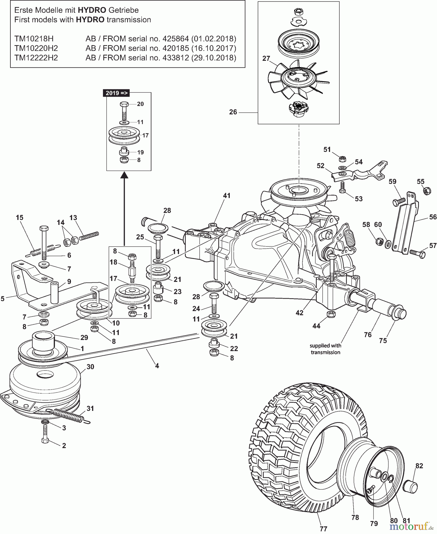 Dolmar Rasentraktoren TM12222H2 TM12222H2 (2015-2019) 6ya  Getriebe HYDRO