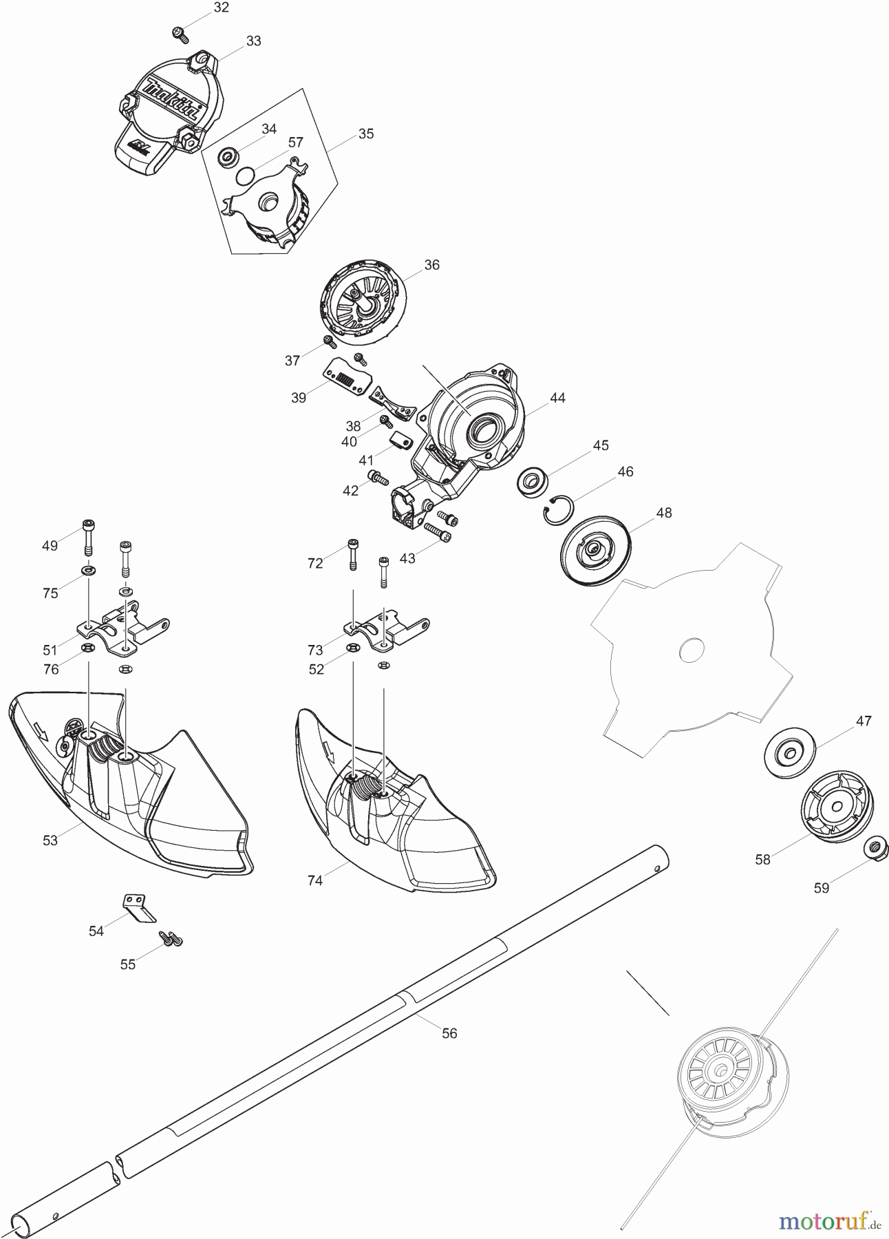  Dolmar Motorsensen & Trimmer Akku AT3725A 2  Motor, Schutzhaube