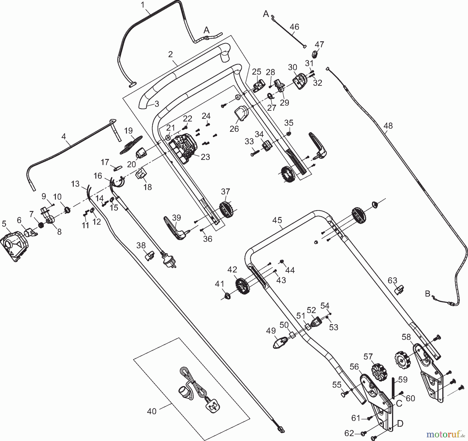  Dolmar Rasenmäher Elektro EM463S 1  Führungsholm