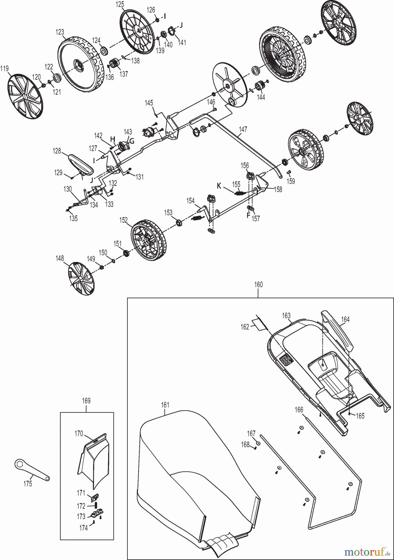 Dolmar Rasenmäher Elektro EM463S 3 Grasfangkorb, Räder
