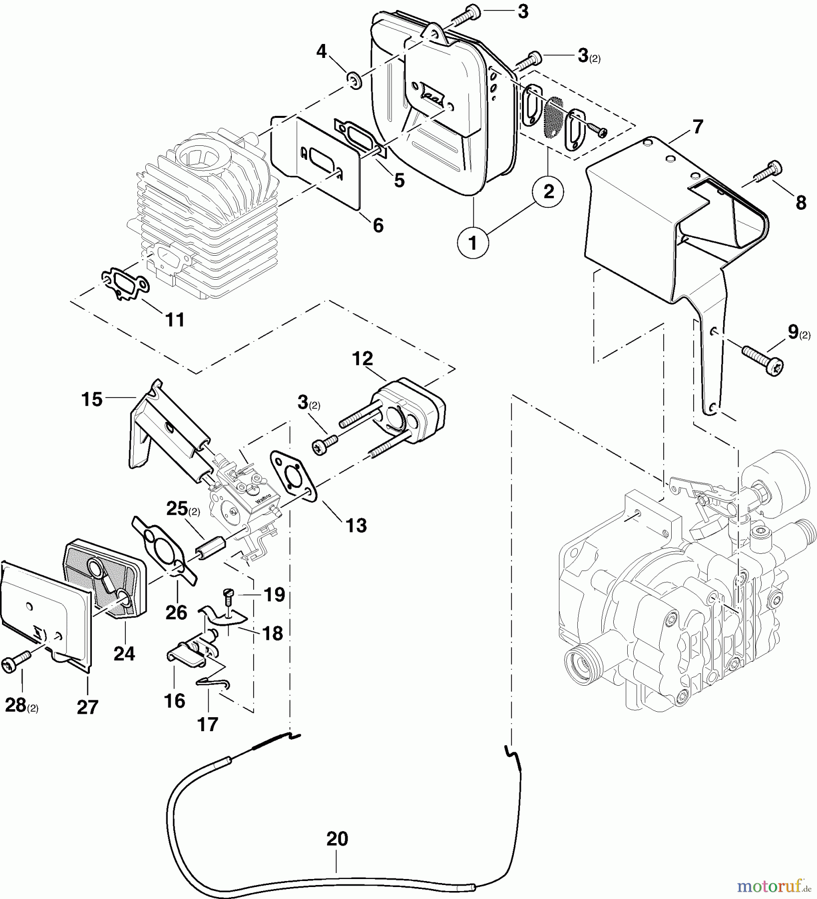  Dolmar Hochdruckreiniger Benzin HP-450 (->2000) 4  Schalldämpfer, Luftfilter