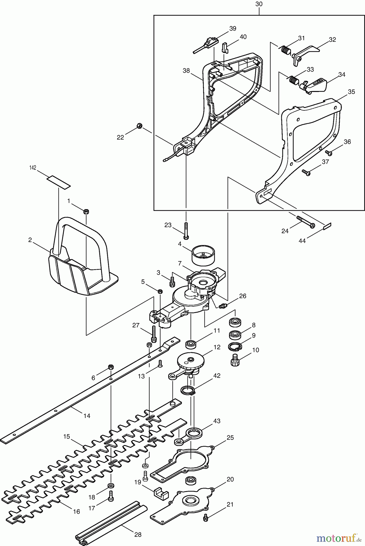  Dolmar Heckenscheren Benzin HT-2045 D (USA) 1  Griffe, Getriebe, Scherblatt