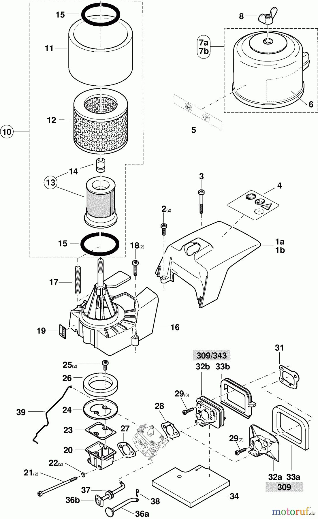  Dolmar Trennschleifer Benzin 343 HappyStart 6  Abdeckhaube, Luftfilter
