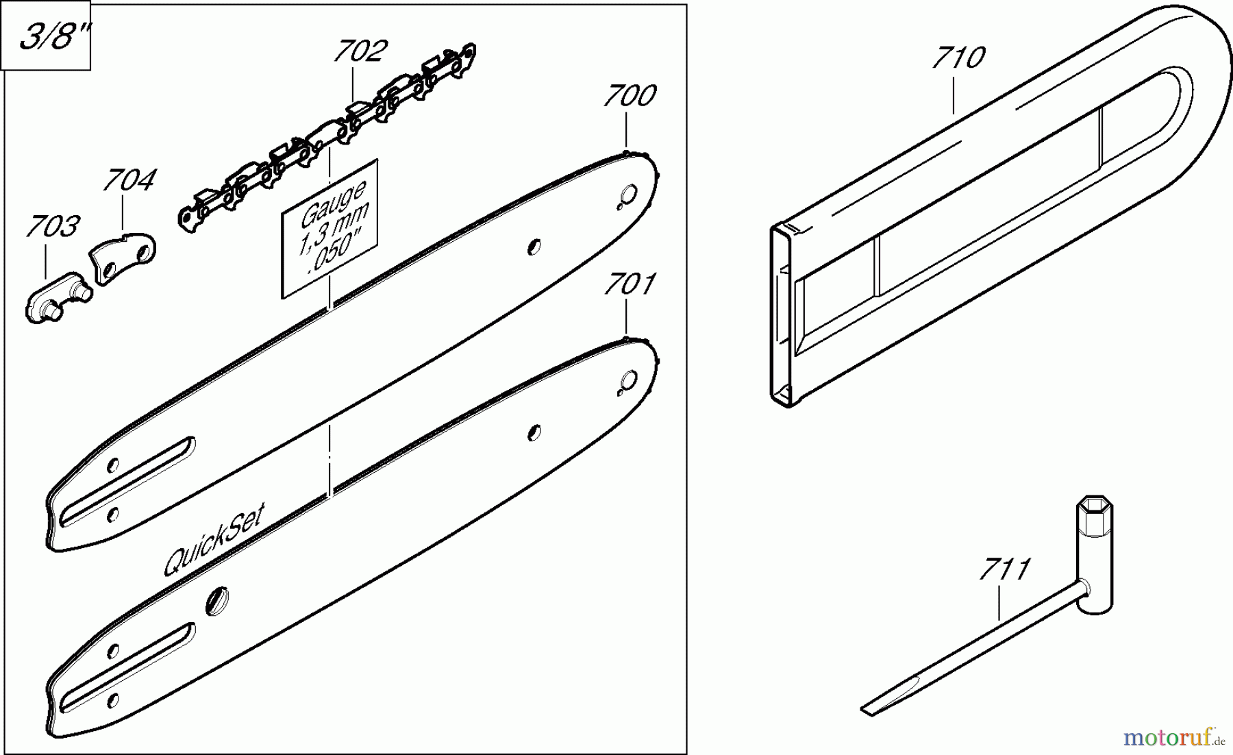 Dolmar Kettensägen Elektro Kettensäge ES-161 6 Sägeschienen, Sägeketten, Werkzeug
