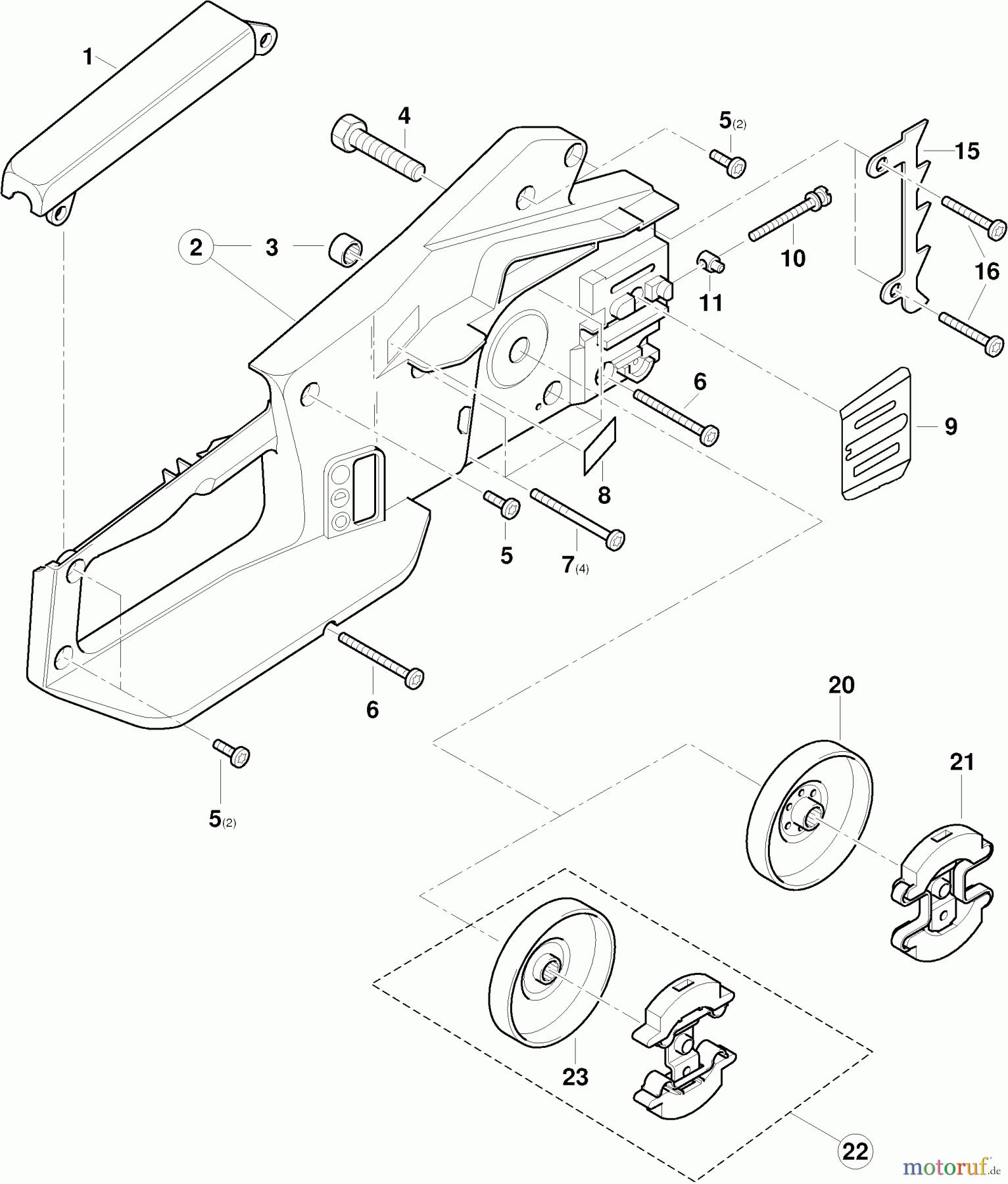  Dolmar Kettensägen Elektro Kettensäge ES-160 2  Gehäuse KS, Kupplung