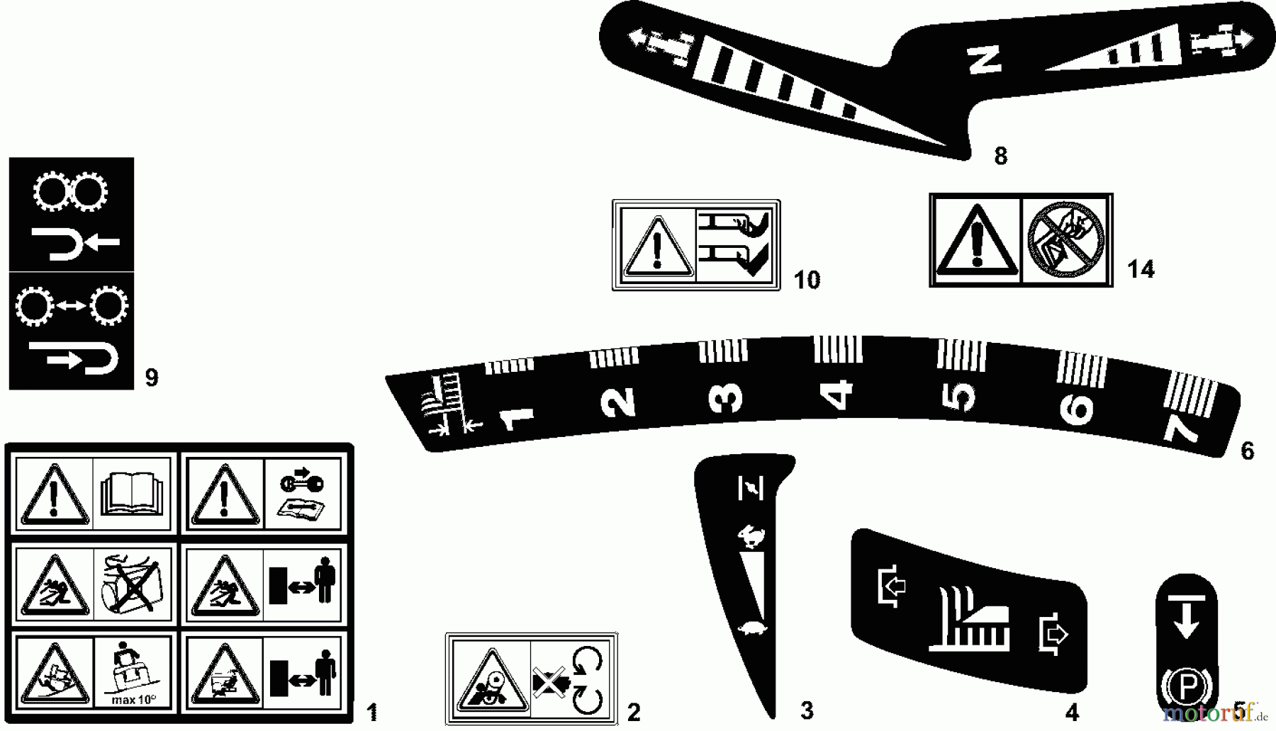 Dolmar Rasentraktoren RM7213H RM-72.13 H (2006) 13 AUFKLEBER