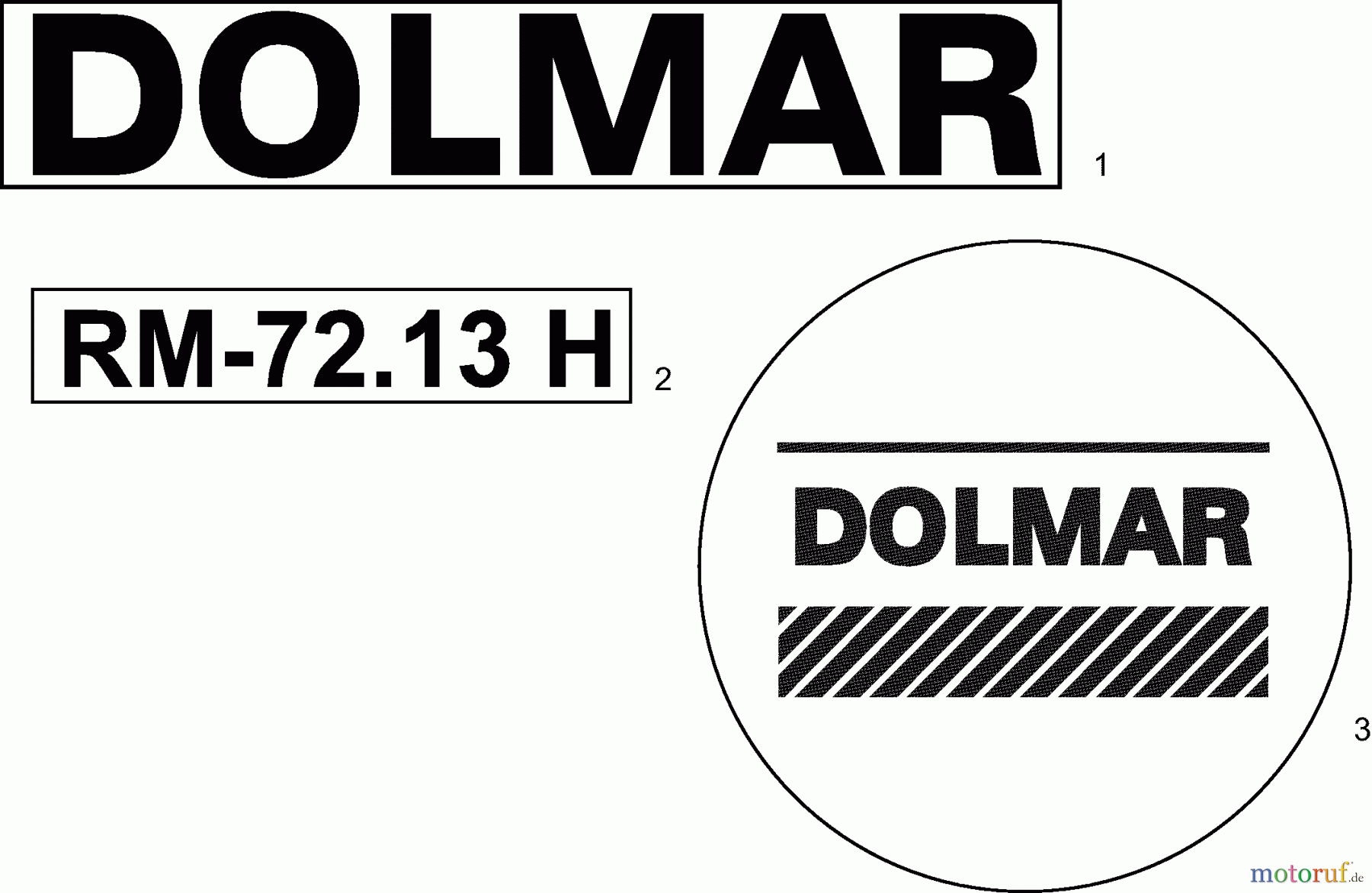  Dolmar Rasentraktoren RM7213H RM-72.13 H (2006) 14  AUFKLEBER