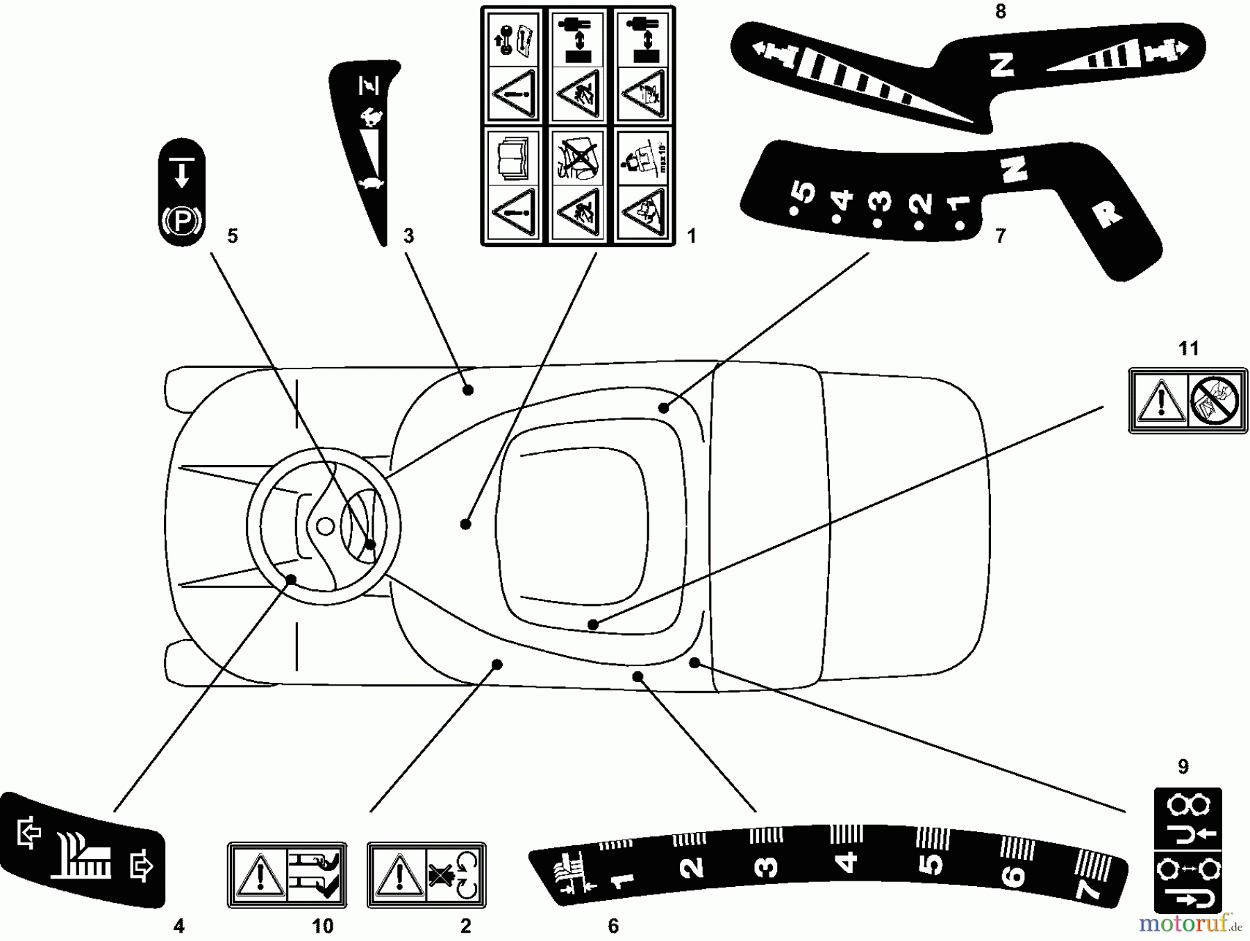  Dolmar Rasentraktoren RM7213H RM-72.13 H (2007) 13  AUFKLEBER