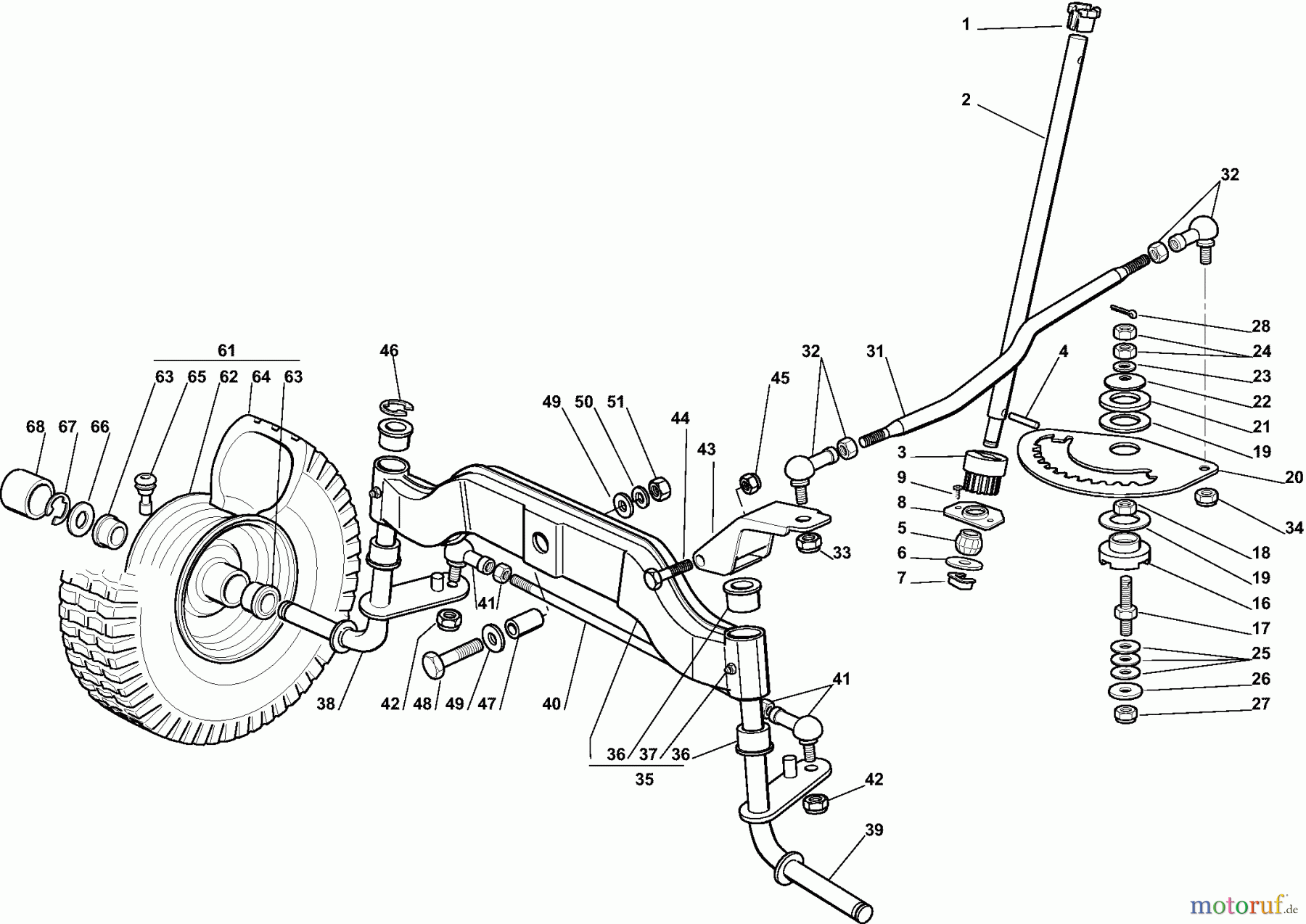  Dolmar Rasentraktoren TM12222H2 TM-122.22 H2 (2007) 3  LENKGETRIEBE